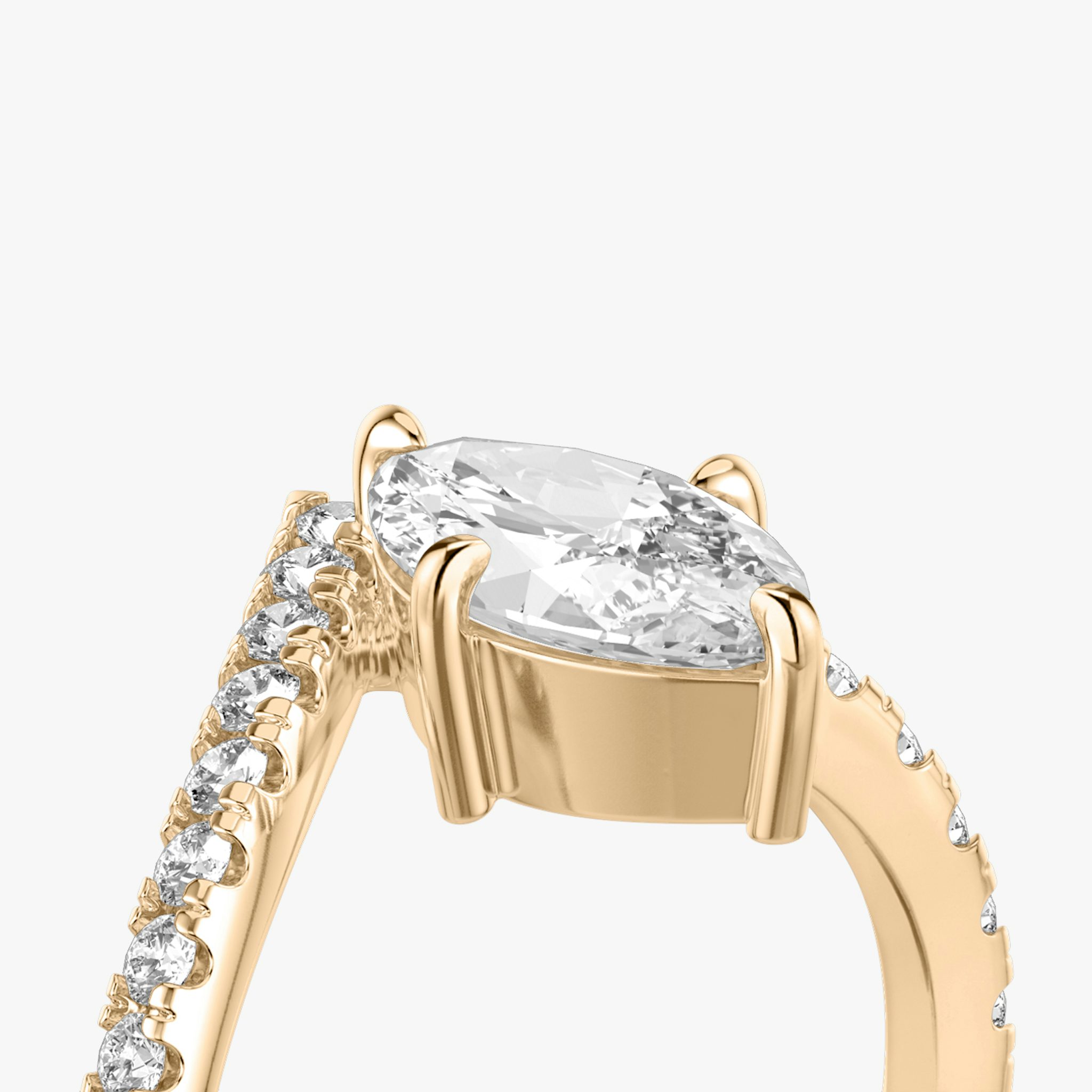 The Signature V | Marquise | 14k | Rose Gold | bandAccent: Pavé | diamondOrientation: vertical | caratWeight: other