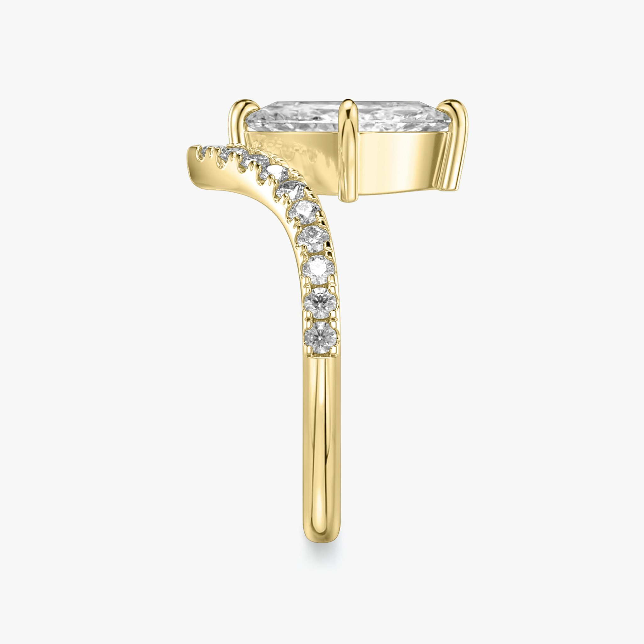 The Signature V | Marquise | 18k | Yellow Gold | bandAccent: Pavé | diamondOrientation: vertical | caratWeight: other