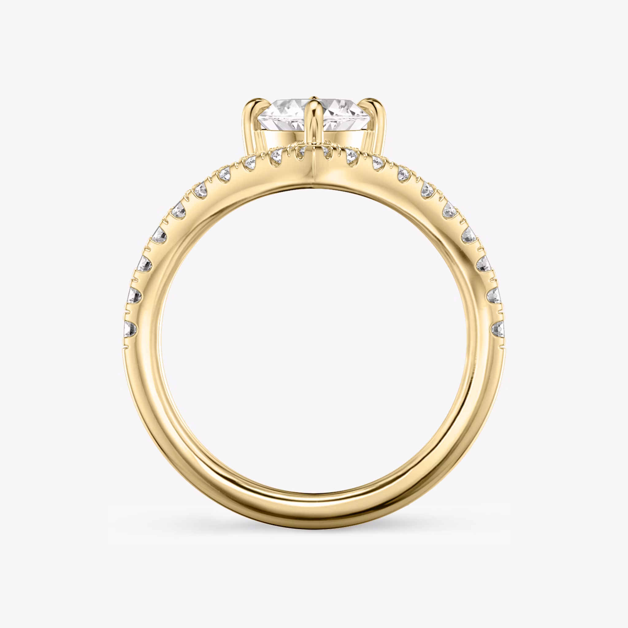 The Signature V | Marquise | 18k | Yellow Gold | bandAccent: Pavé | diamondOrientation: vertical | caratWeight: other