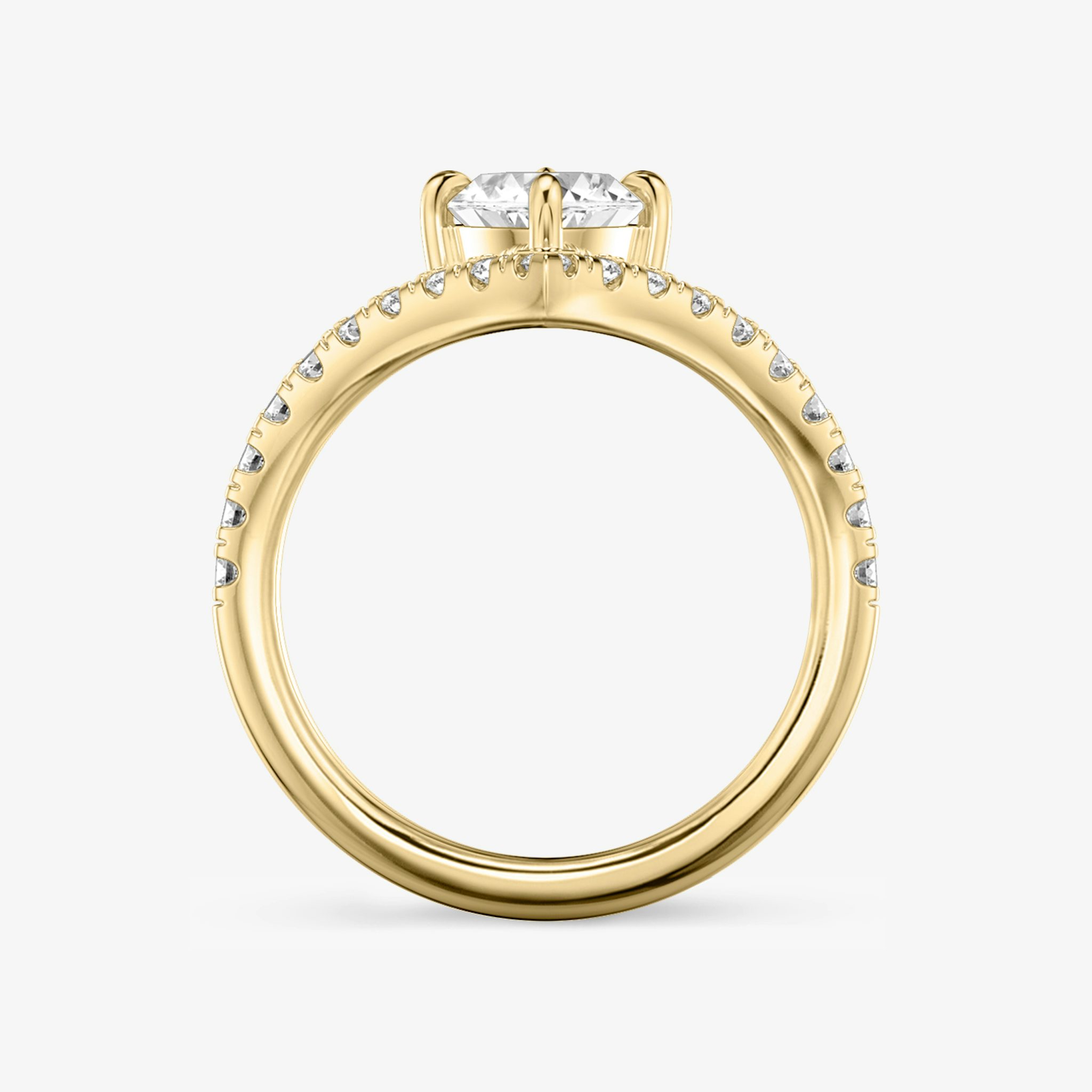 The Signature V | Marquise | 18k | Yellow Gold | bandAccent: Pavé | diamondOrientation: vertical | caratWeight: other