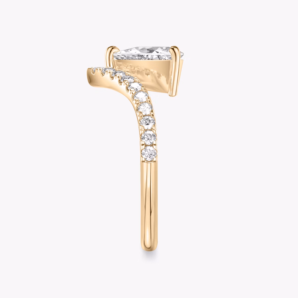 The Signature V | Trillion | 14k | Rose Gold | bandAccent: Pavé | diamondOrientation: vertical | caratWeight: other