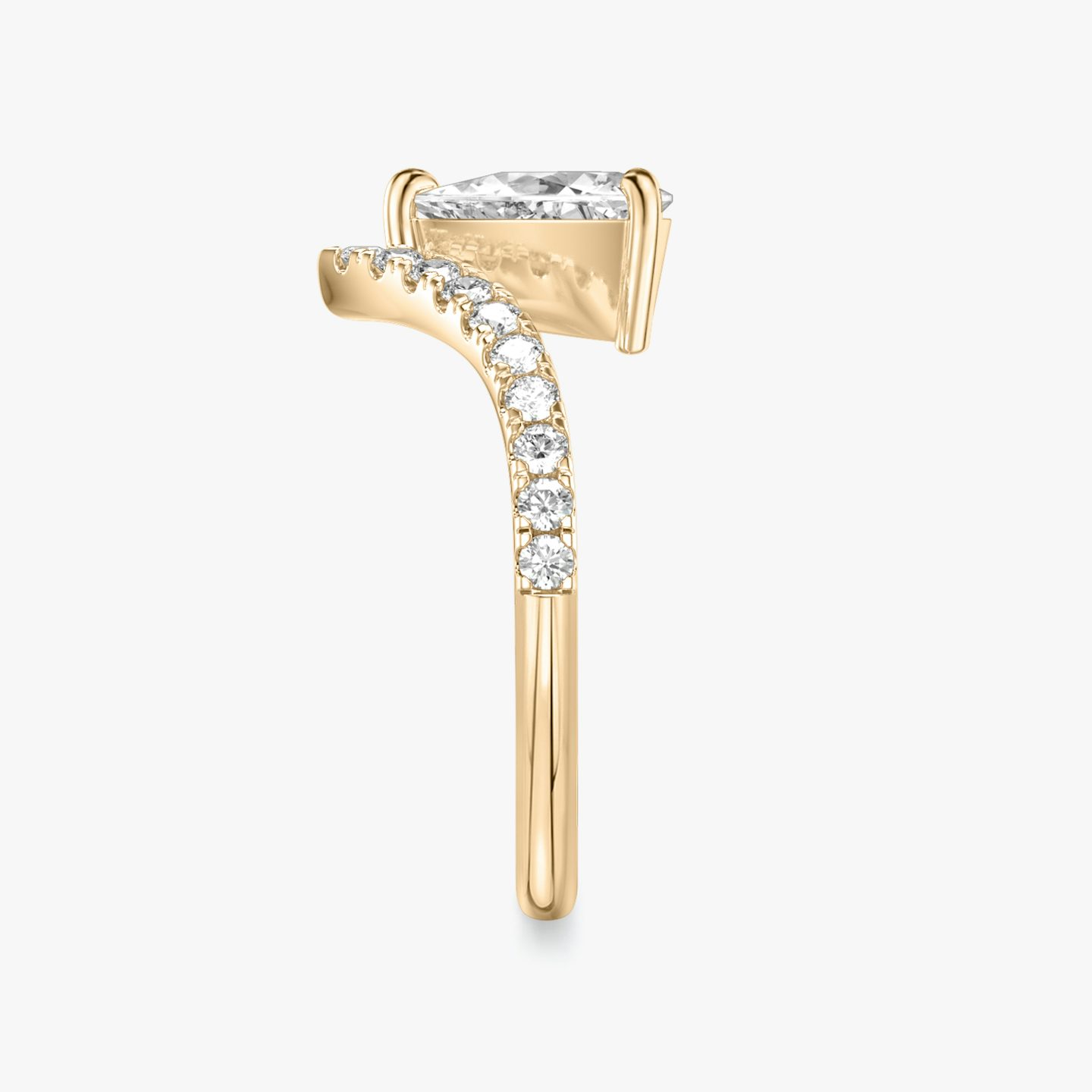 The Signature V | Trillion | 14k | Rose Gold | bandAccent: Pavé | diamondOrientation: vertical | caratWeight: other