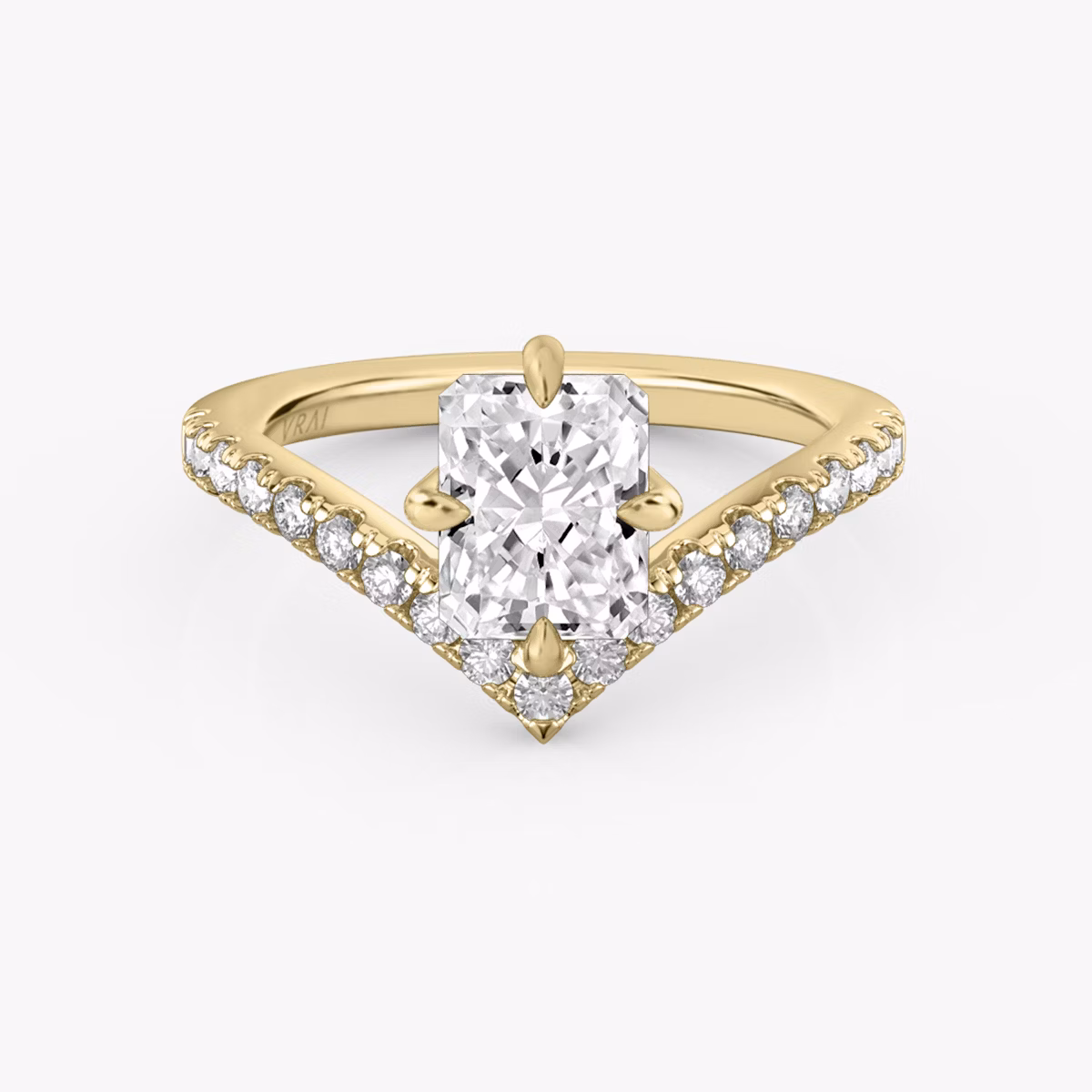 Signature V | Radiant | 18k | Gelbgold | bandAccent: Mit Pavé-Besatz | diamondOrientation: vertical | caratWeight: other