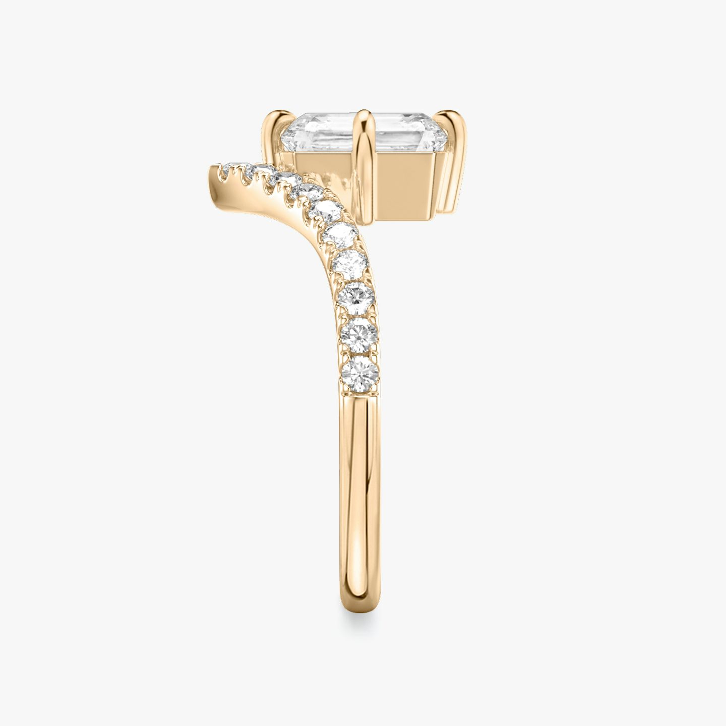 The Signature V | Radiant | 14k | Rose Gold | bandAccent: Pavé | diamondOrientation: vertical | caratWeight: other