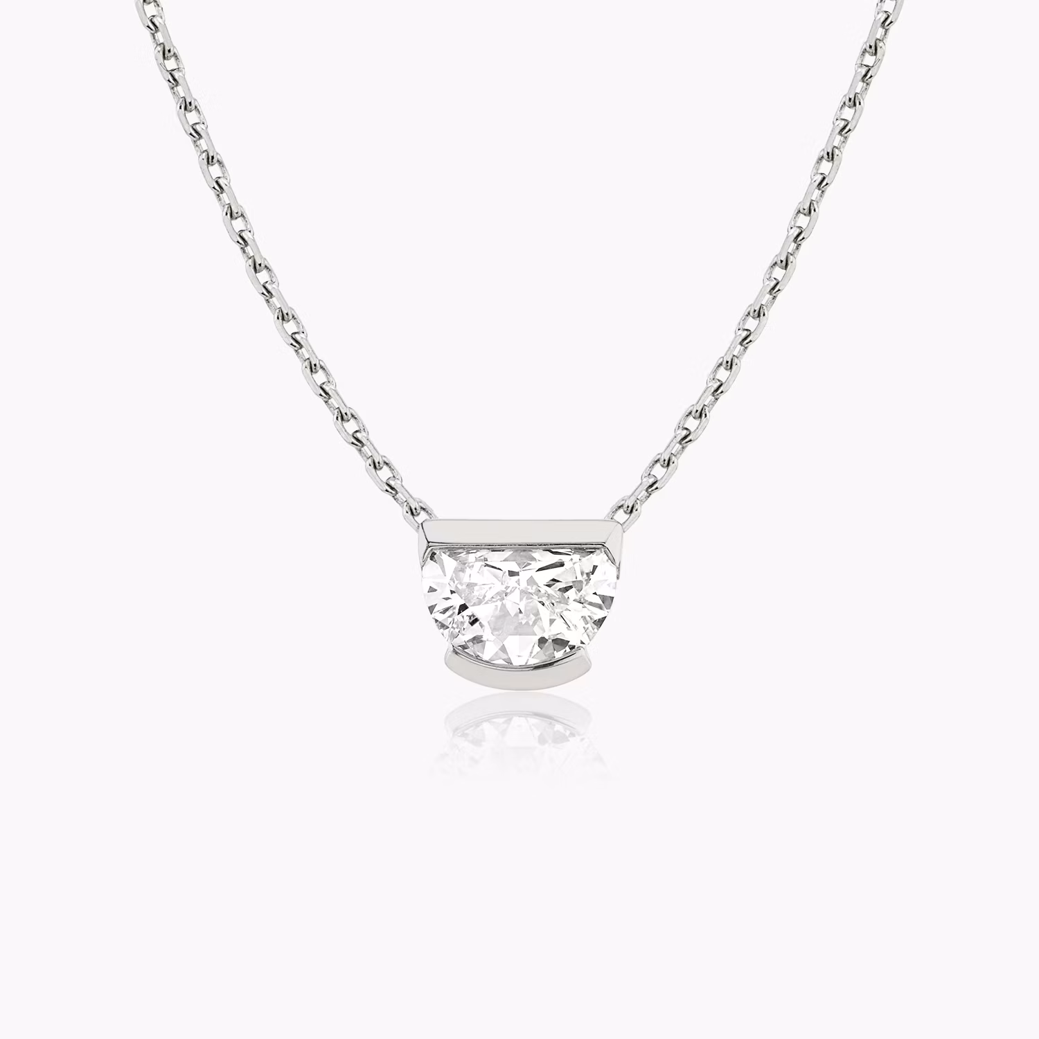 Knife-Edge Semi-Bezel Necklace