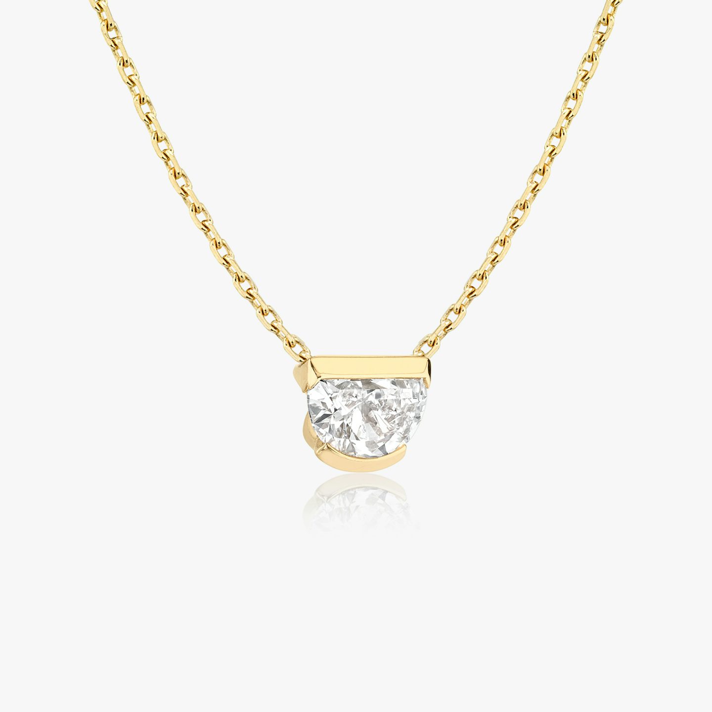 Collar Knife-Edge Semi-Bezel | Media Luna | 14k | Oro amarillo | caratWeight: 0.75ct