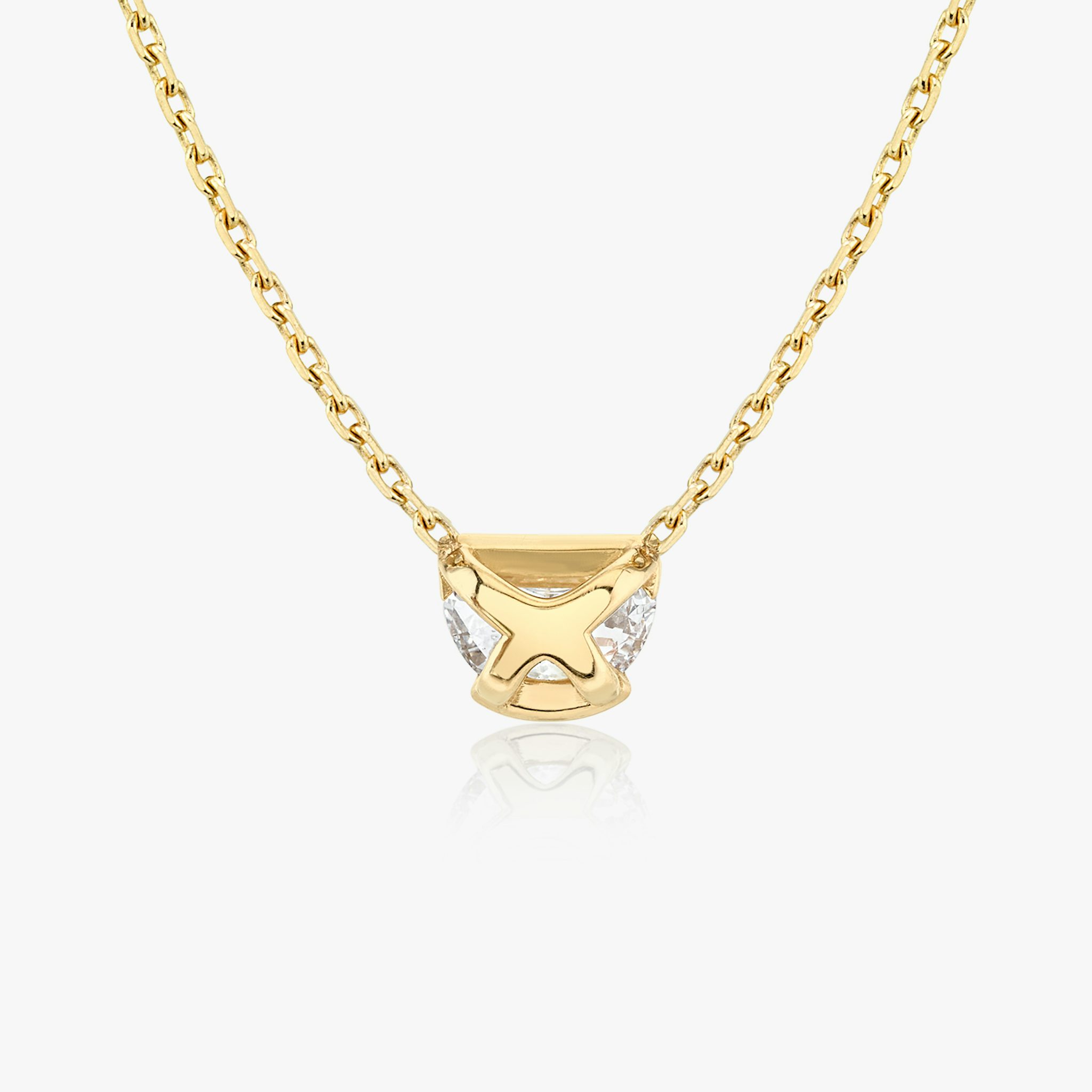 Knife-Edge Semi-Bezel Necklace | Half Moon | 14k | Yellow Gold | caratWeight: 0.75ct