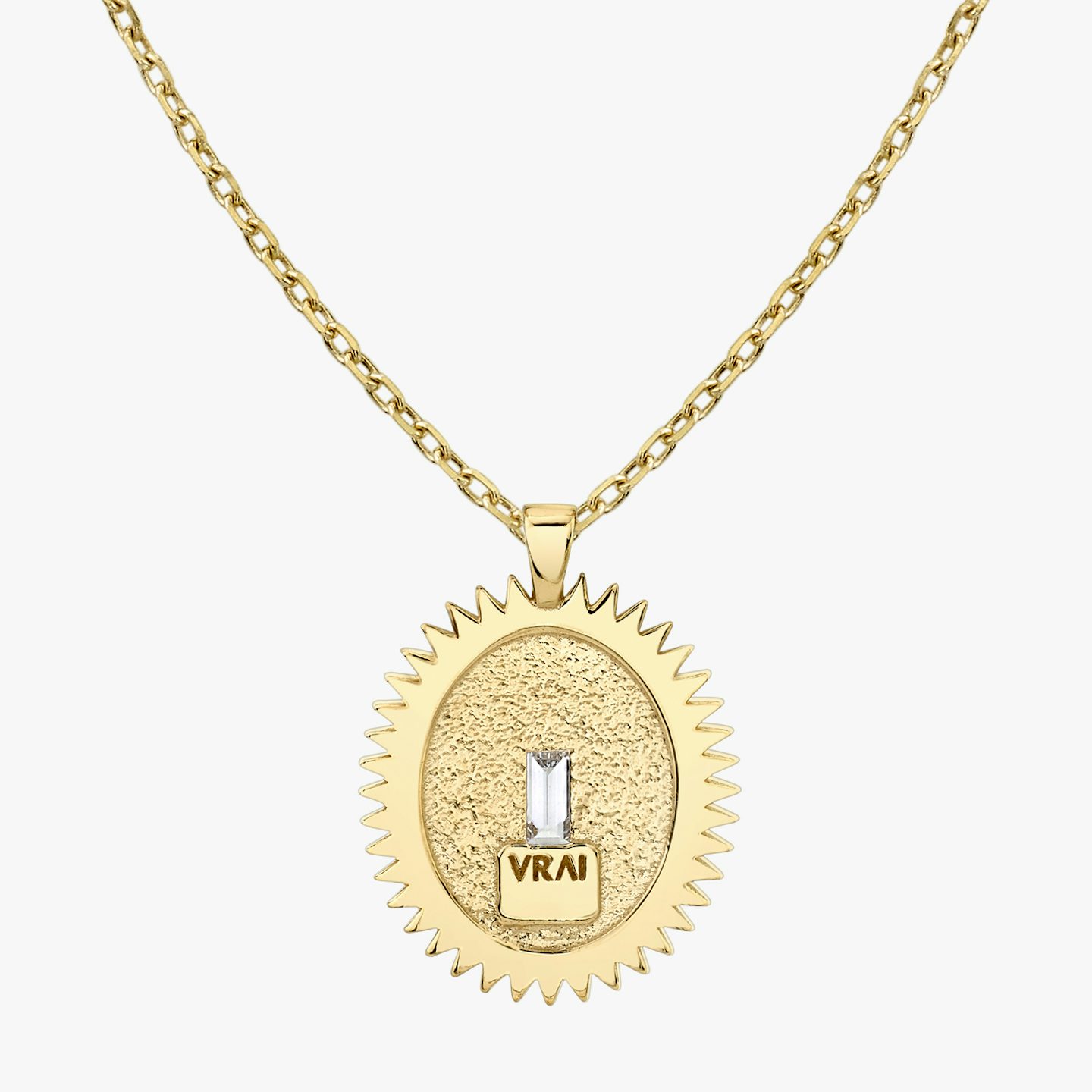 Inner Spirit Medallion | Baguette | 14k | Yellow Gold | chainLength: 16-18