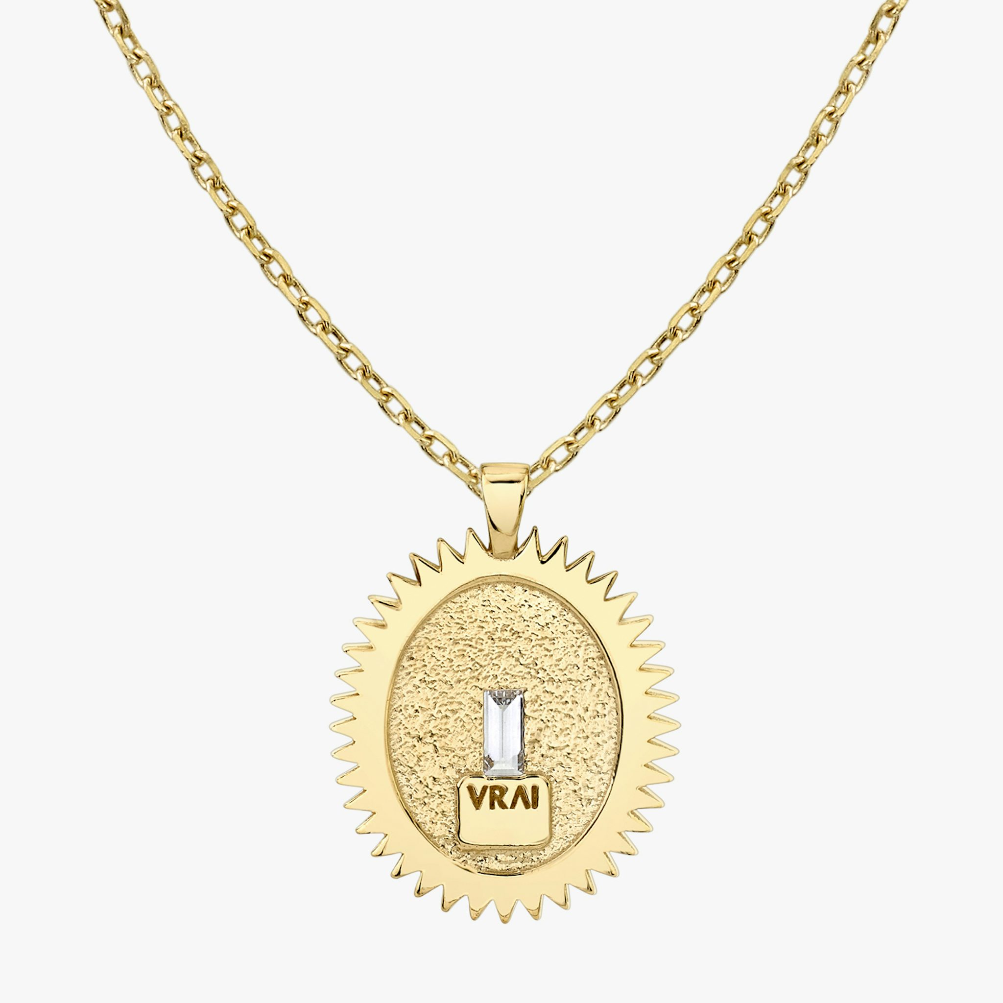 Inner Spirit Medallion | Baguette | 14k | Yellow Gold | chainLength: 16-18