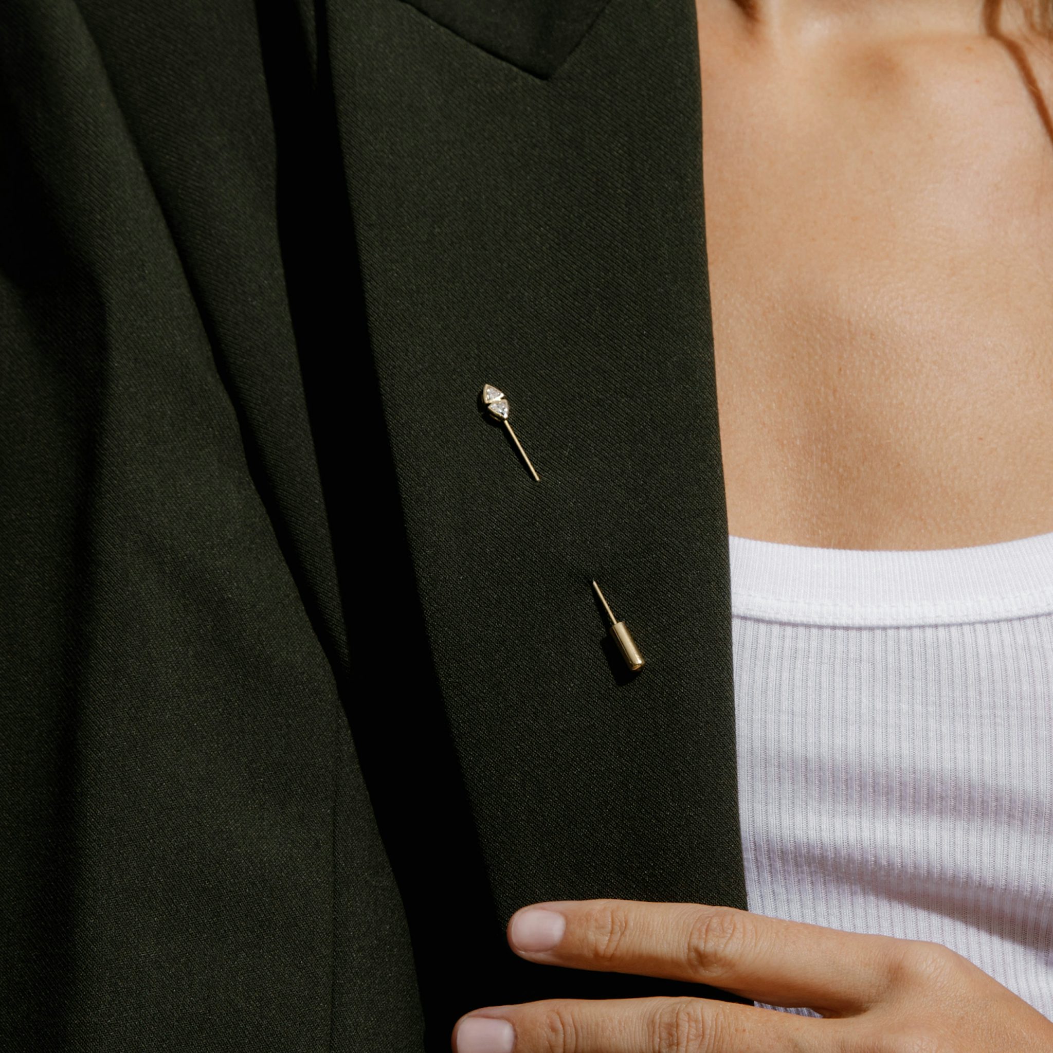 Lapel Pin | Trillion | 14k | White Gold