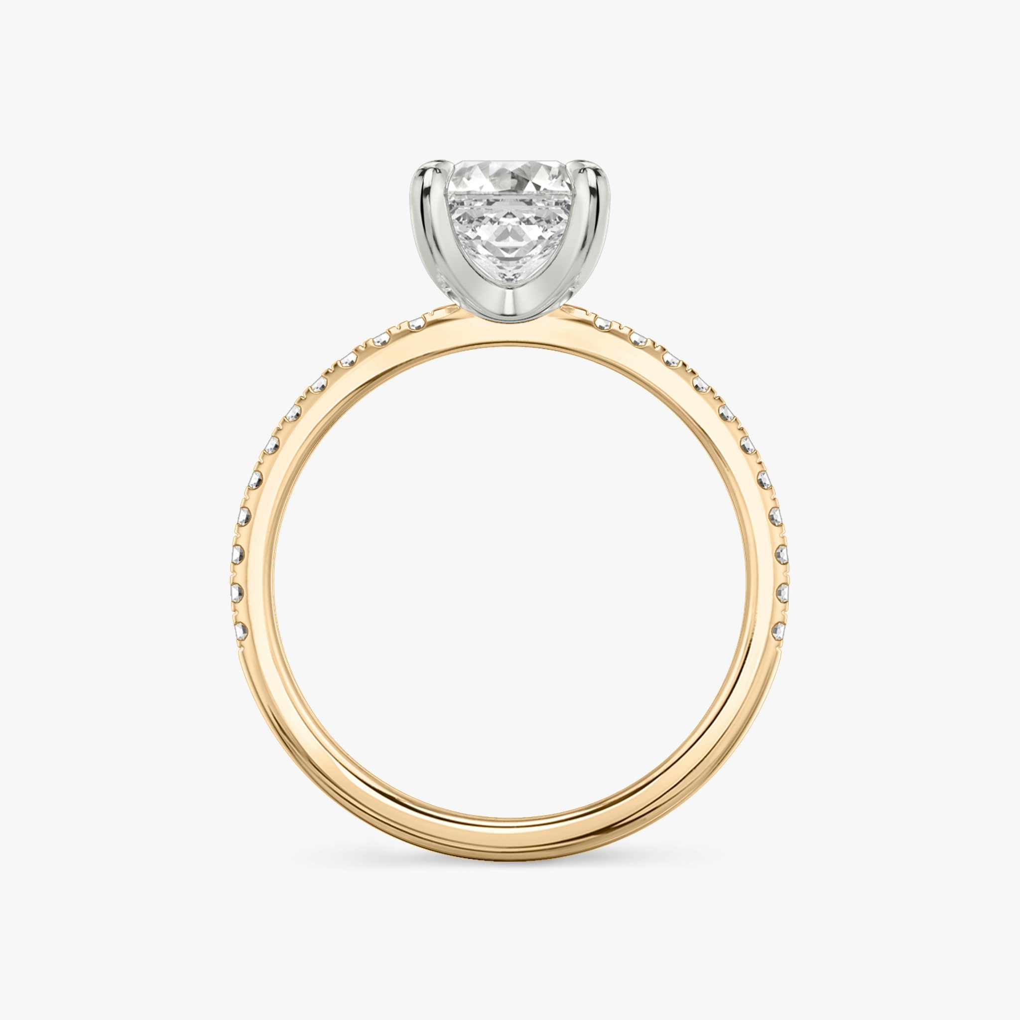 The Classic | Asscher | 14k | Rose Gold and Platinum | bandAccent: Pavé | bandWidth: standard | diamondOrientation: vertical | caratWeight: other