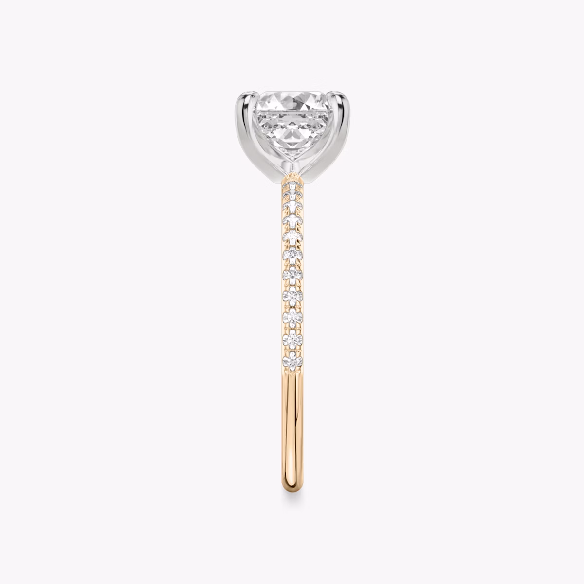 The Classic | Asscher | 14k | Rose Gold and Platinum | bandAccent: Pavé | bandWidth: standard | diamondOrientation: vertical | caratWeight: other