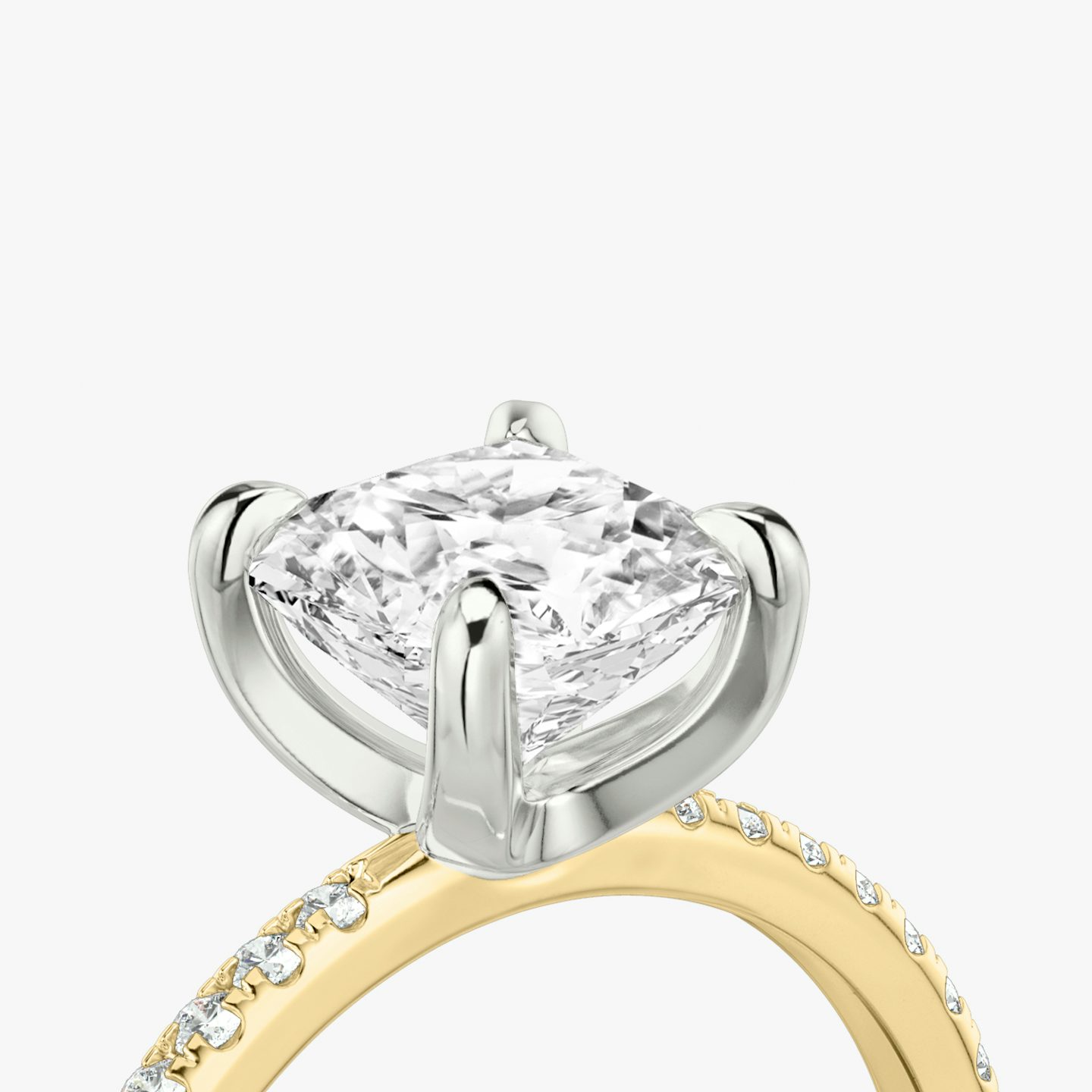 The Classic | Asscher | 18k | Yellow Gold and Platinum | bandAccent: Pavé | bandWidth: standard | diamondOrientation: vertical | caratWeight: other