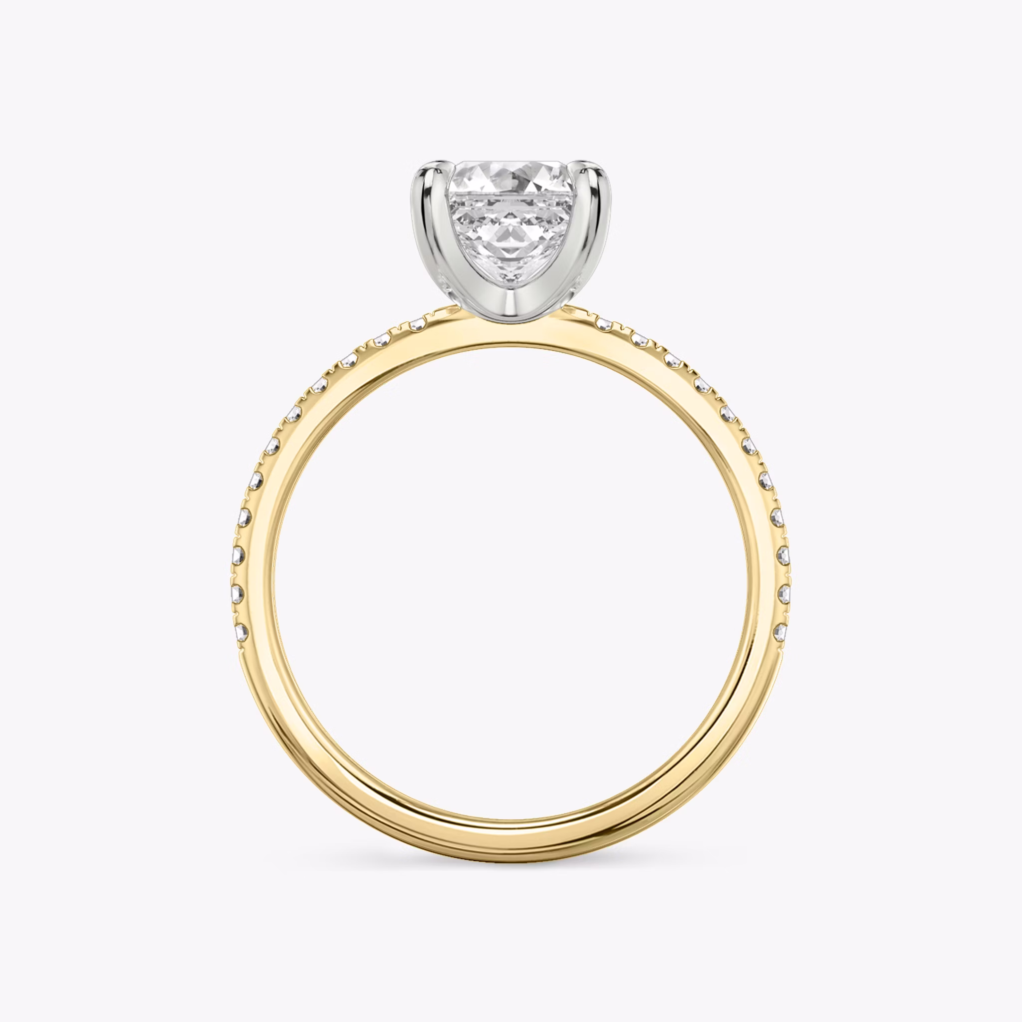 The Classic | Asscher | 18k | Yellow Gold and Platinum | bandAccent: Pavé | bandWidth: standard | diamondOrientation: vertical | caratWeight: other