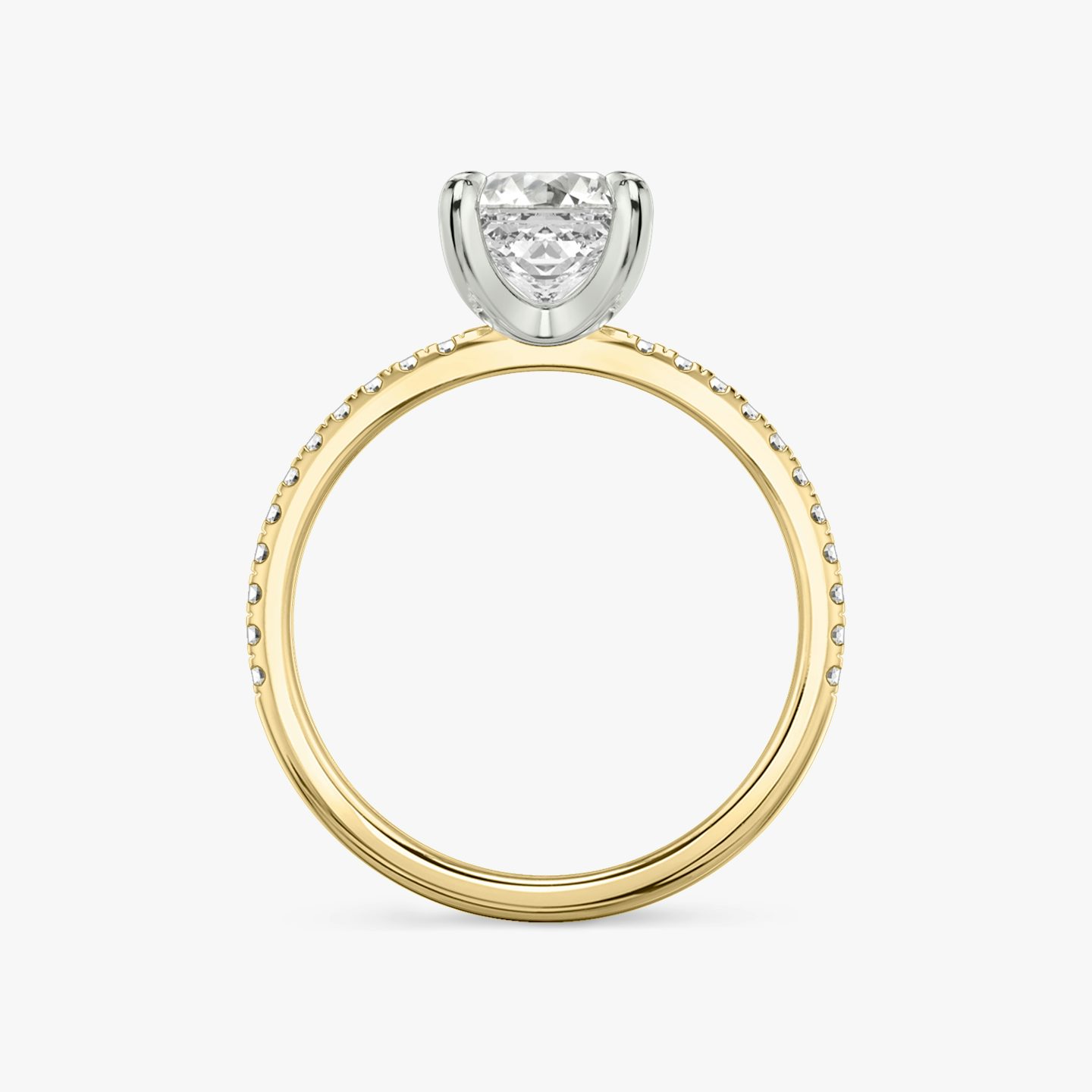 The Classic | Asscher | 18k | Yellow Gold and Platinum | bandAccent: Pavé | bandWidth: standard | diamondOrientation: vertical | caratWeight: other