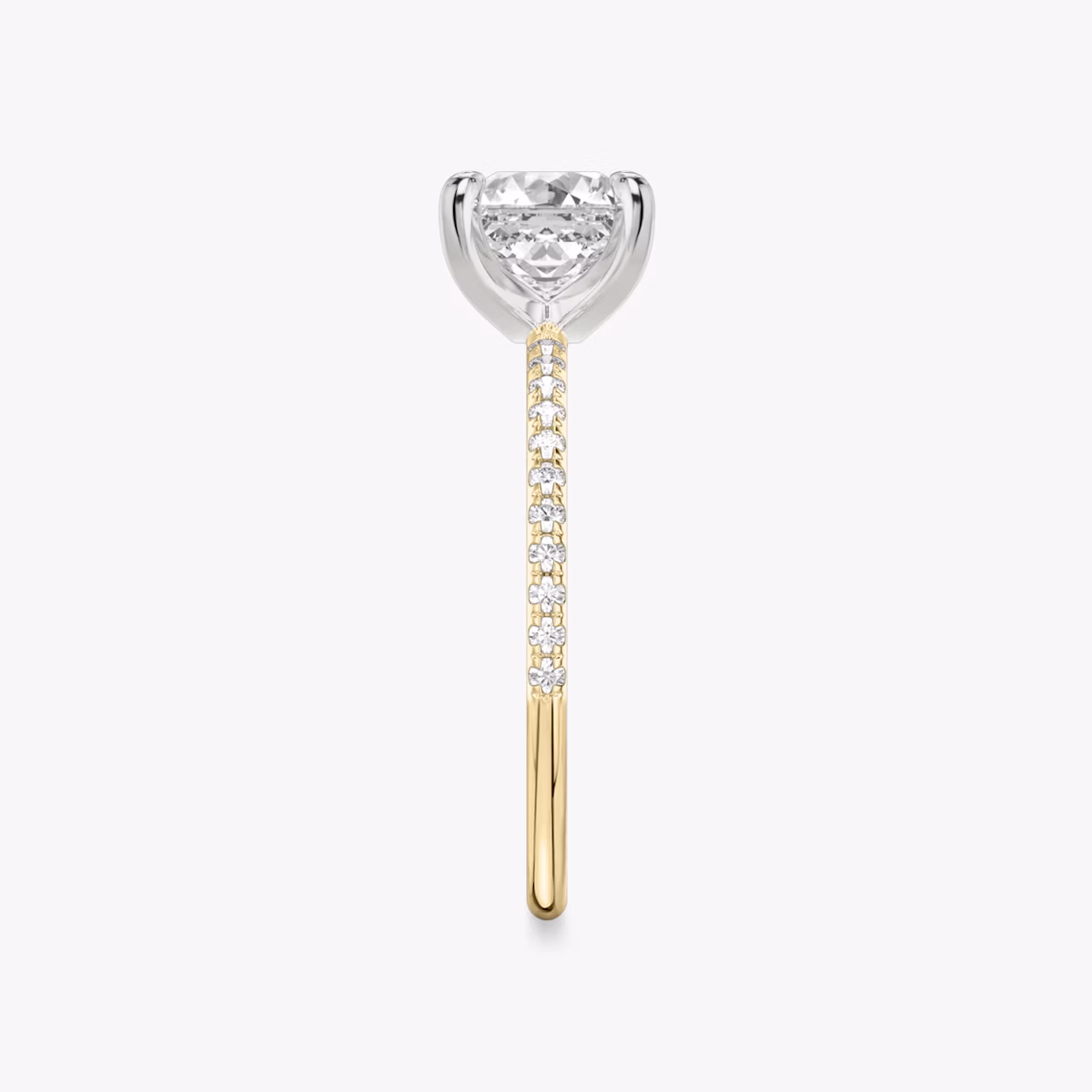 The Classic | Asscher | 18k | Yellow Gold and Platinum | bandAccent: Pavé | bandWidth: standard | diamondOrientation: vertical | caratWeight: other