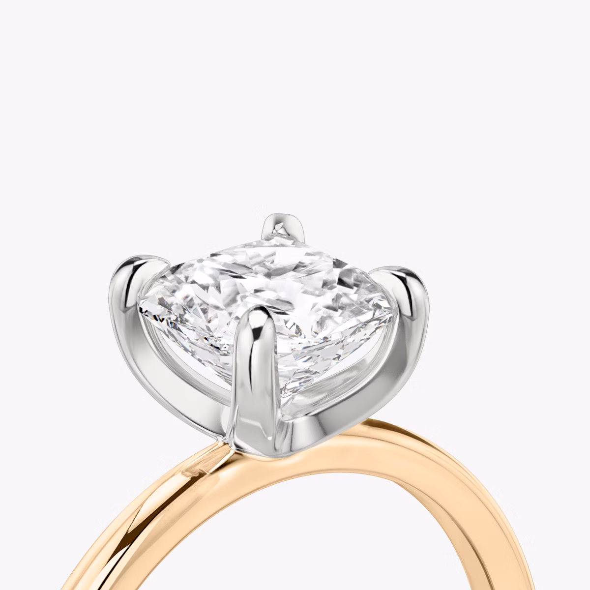 The Classic | Asscher | 14k | Rose Gold and Platinum | bandAccent: Plain | bandWidth: standard | diamondOrientation: vertical | caratWeight: other