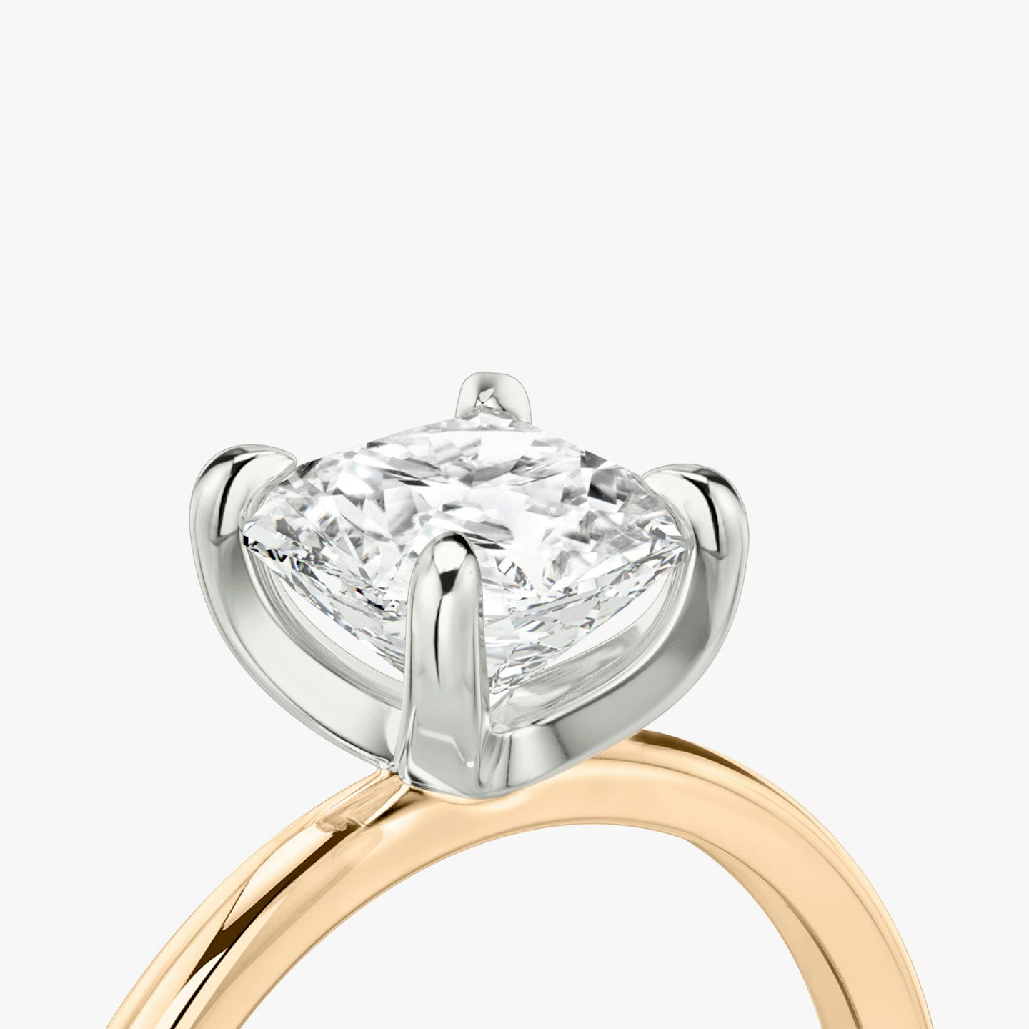 The Classic | Asscher | 14k | Rose Gold and Platinum | bandAccent: Plain | bandWidth: standard | diamondOrientation: vertical | caratWeight: other
