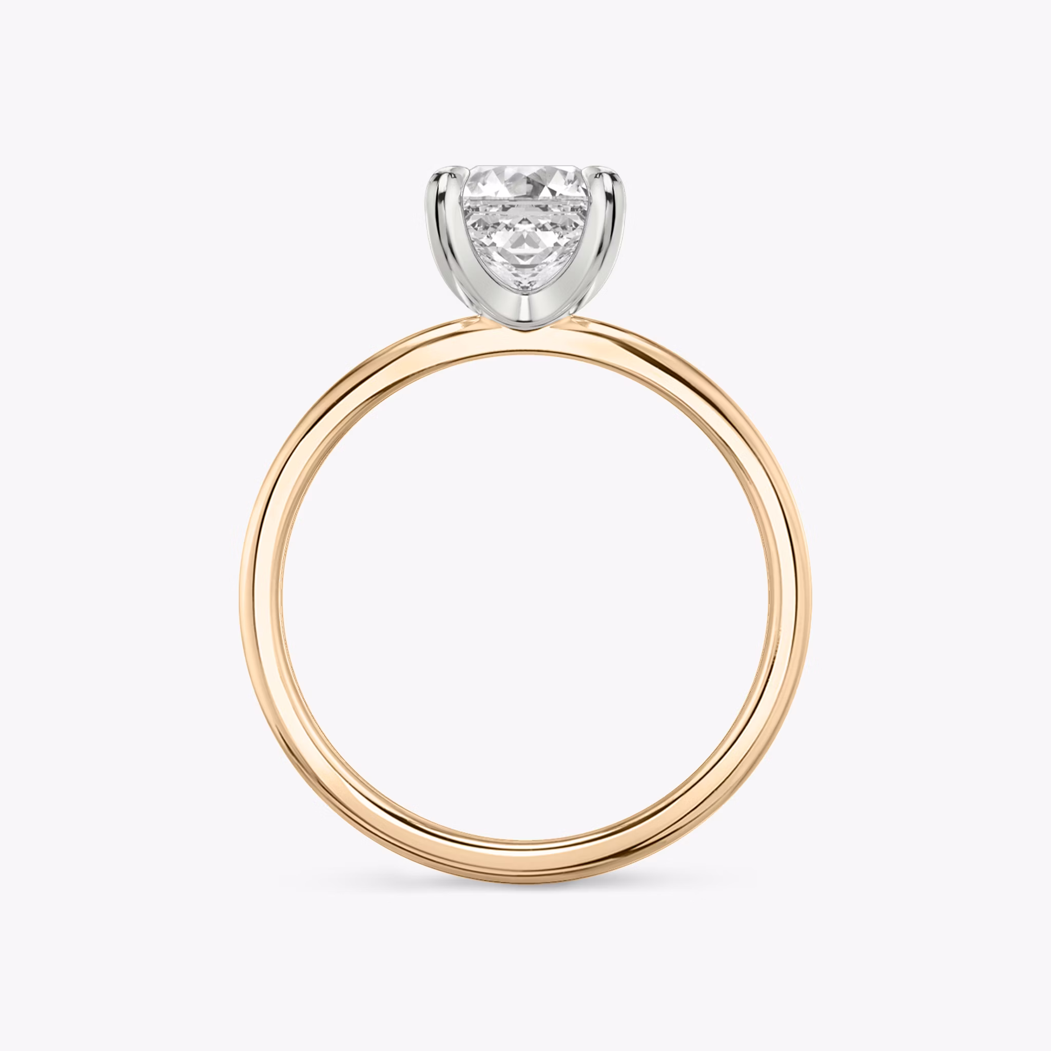 The Classic | Asscher | 14k | Rose Gold and Platinum | bandAccent: Plain | bandWidth: standard | diamondOrientation: vertical | caratWeight: other