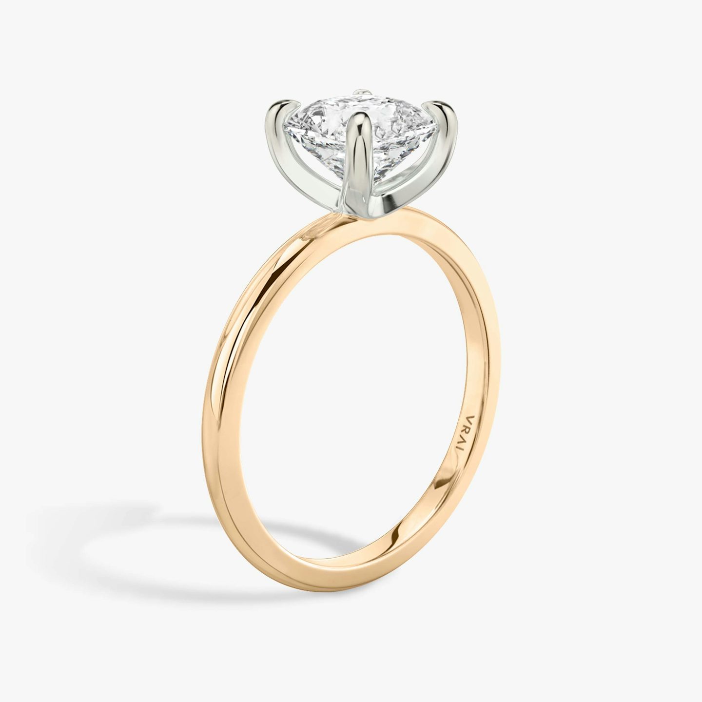 The Classic | Asscher | 14k | Rose Gold and Platinum | bandAccent: Plain | bandWidth: standard | diamondOrientation: vertical | caratWeight: other