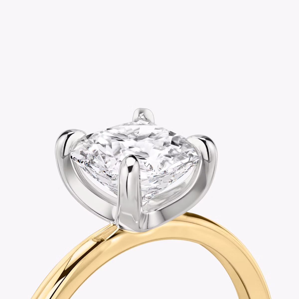 The Classic | Asscher | 18k | Yellow Gold and Platinum | bandAccent: Plain | bandWidth: standard | diamondOrientation: vertical | caratWeight: other