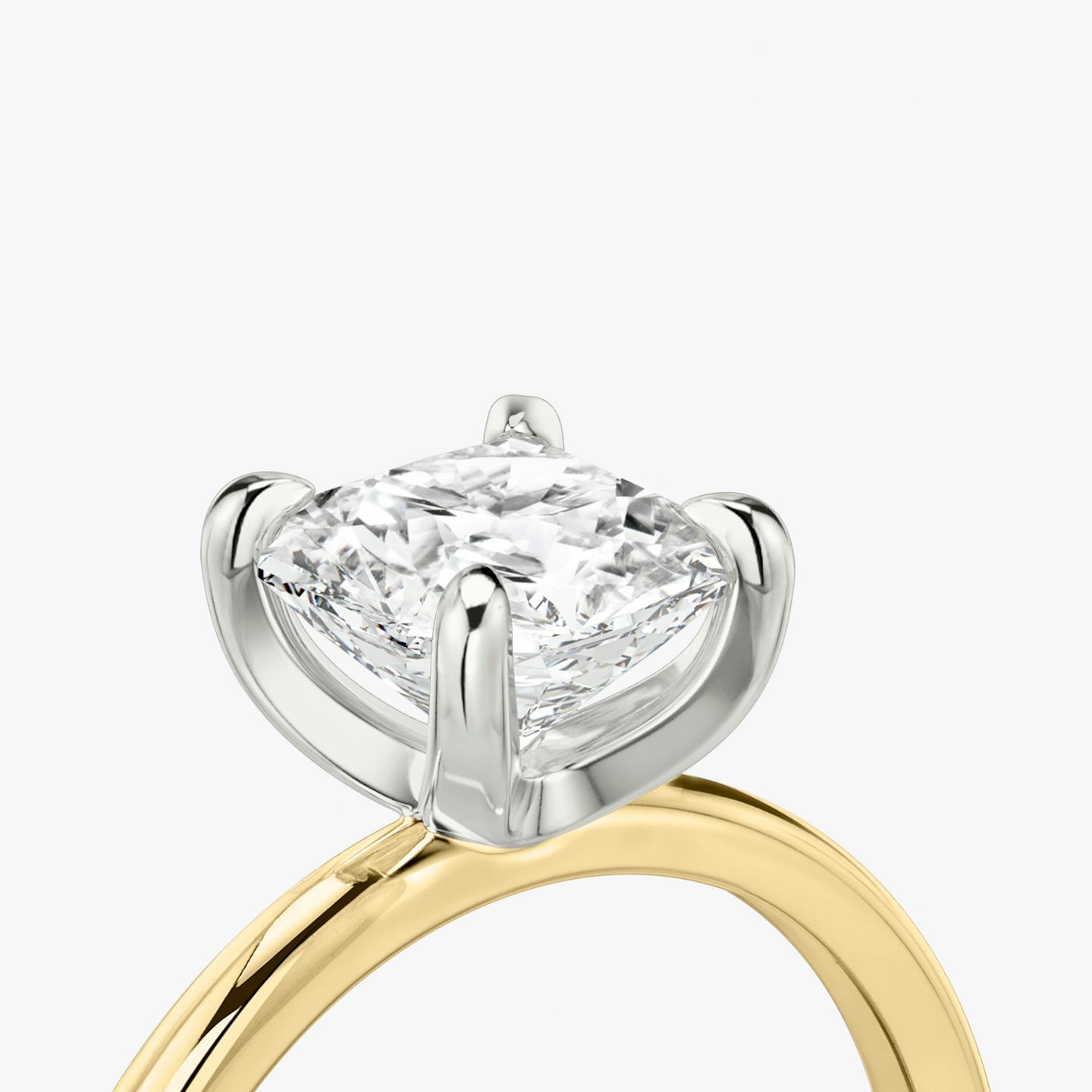 The Classic | Asscher | 18k | Yellow Gold and Platinum | bandAccent: Plain | bandWidth: standard | diamondOrientation: vertical | caratWeight: other
