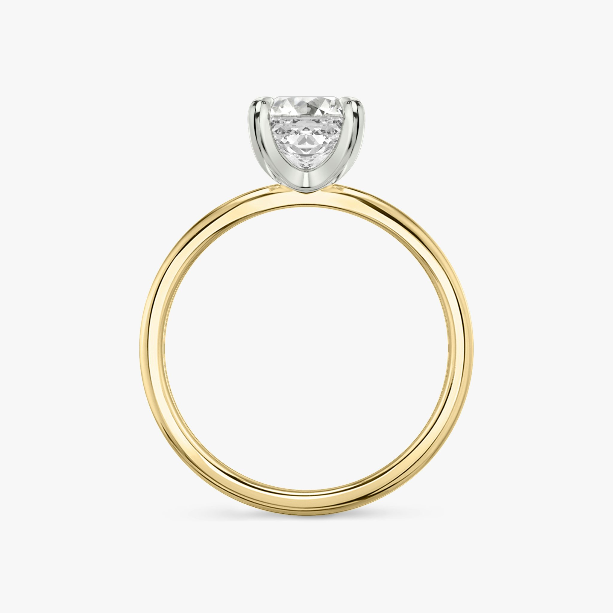 The Classic | Asscher | 18k | Yellow Gold and Platinum | bandAccent: Plain | bandWidth: standard | diamondOrientation: vertical | caratWeight: other