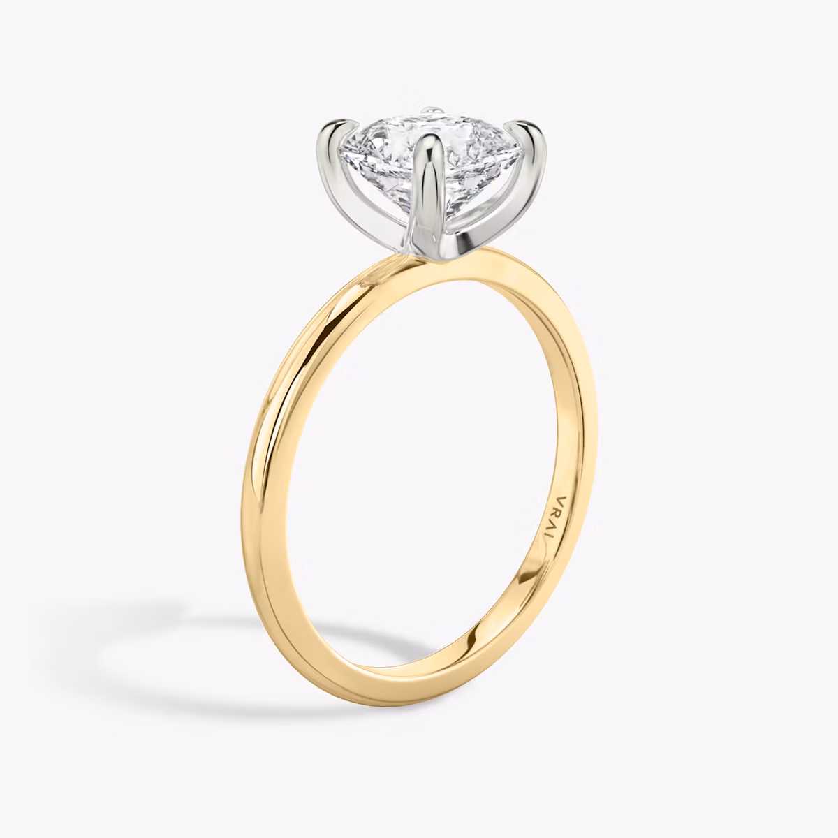 The Classic | Asscher | 18k | Yellow Gold and Platinum | bandAccent: Plain | bandWidth: standard | diamondOrientation: vertical | caratWeight: other