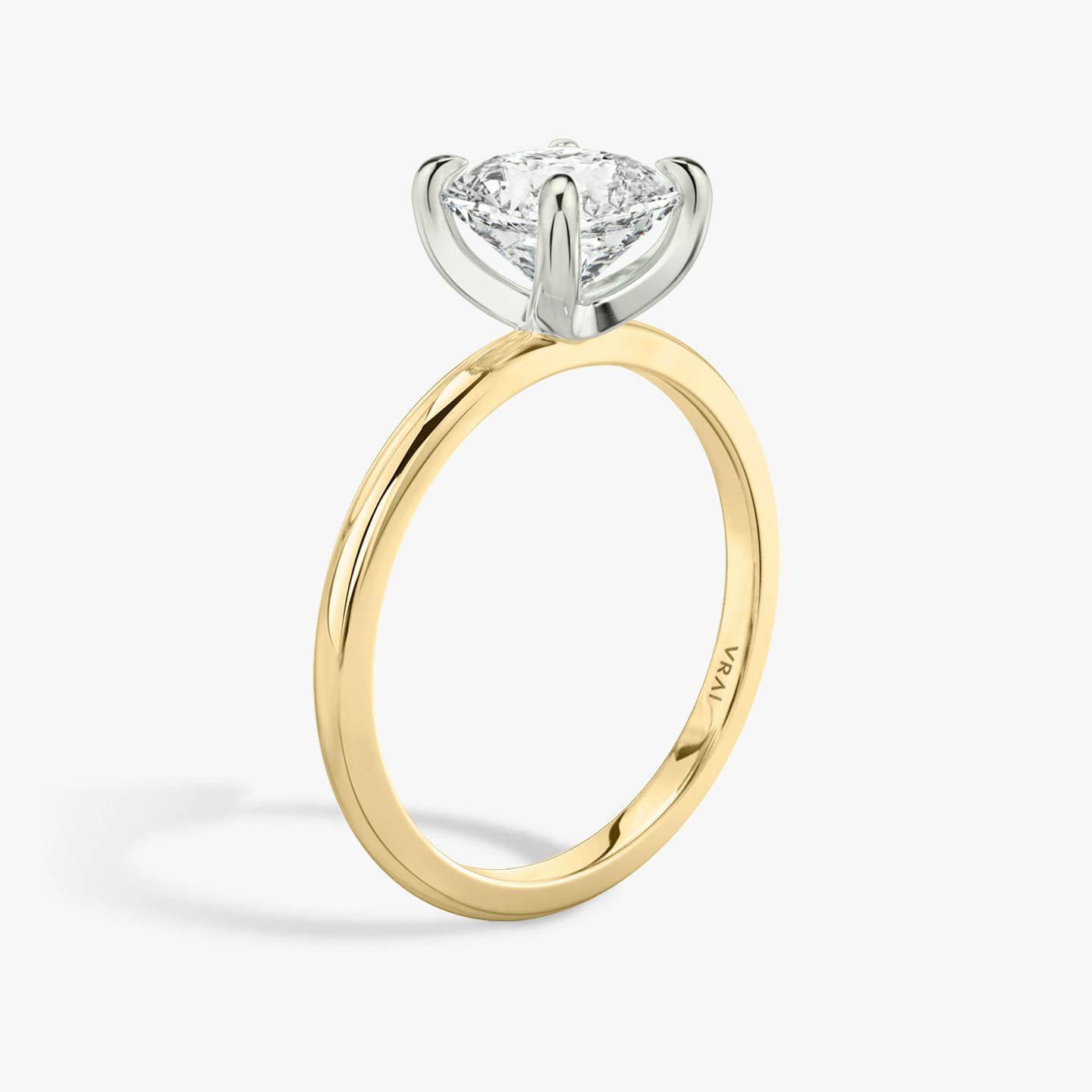 The Classic | Asscher | 18k | Yellow Gold and Platinum | bandAccent: Plain | bandWidth: standard | diamondOrientation: vertical | caratWeight: other