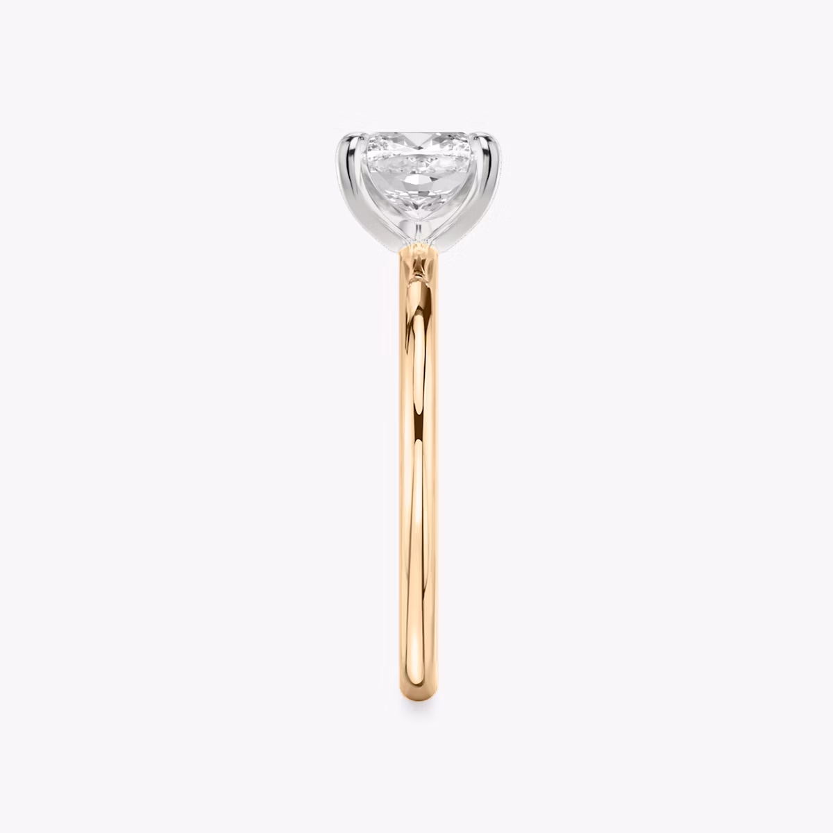 The Classic | Cushion | 14k | Rose Gold and Platinum | bandAccent: Plain | bandWidth: standard | diamondOrientation: vertical | caratWeight: other