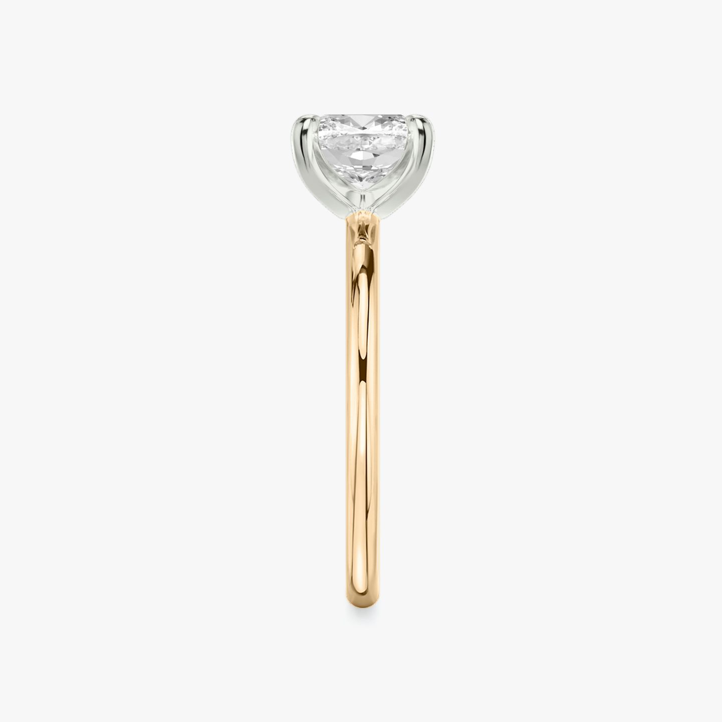 The Classic | Cushion | 14k | Rose Gold and Platinum | bandAccent: Plain | bandWidth: standard | diamondOrientation: vertical | caratWeight: other