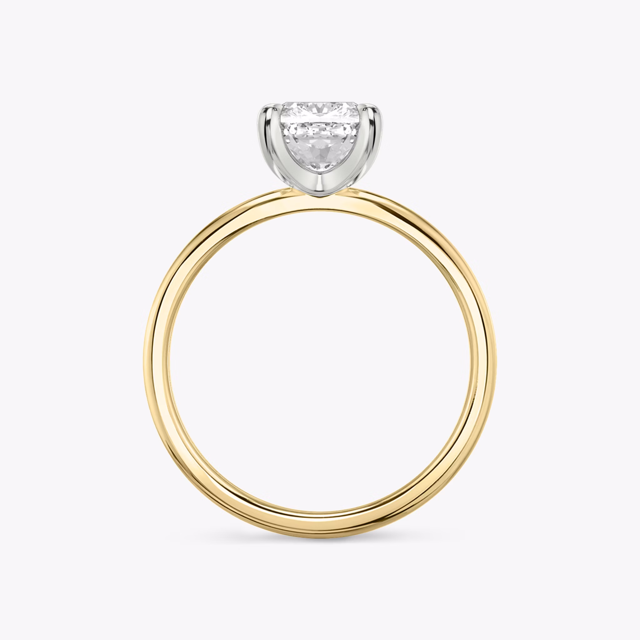 The Classic | Cushion | 18k | Yellow Gold and Platinum | bandAccent: Plain | bandWidth: standard | diamondOrientation: vertical | caratWeight: other
