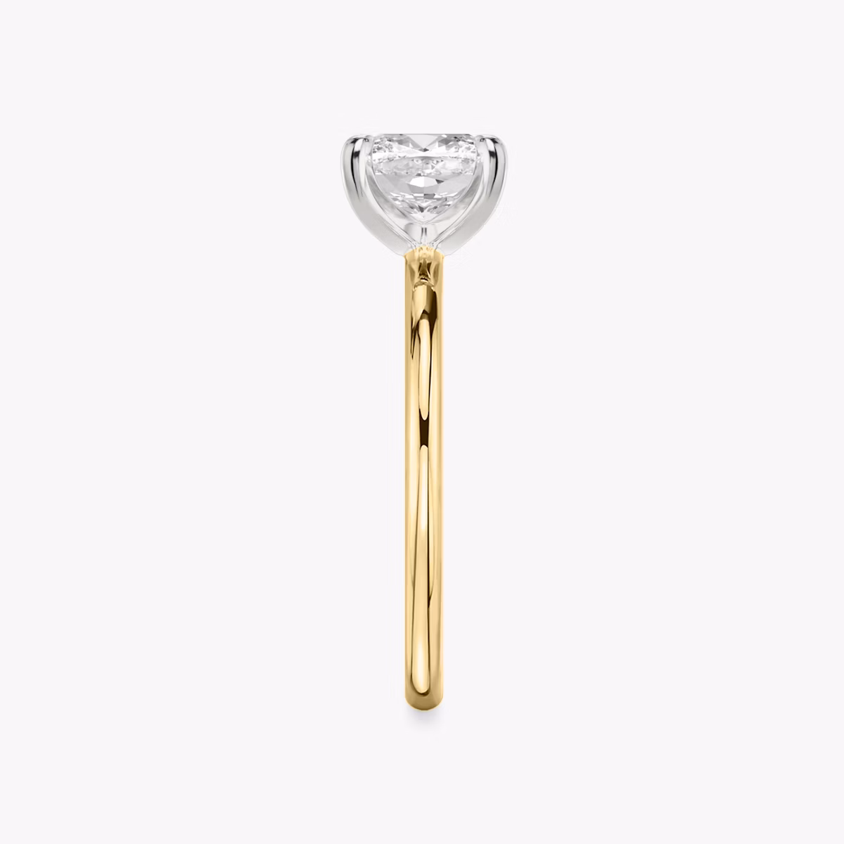 The Classic | Cushion | 18k | Yellow Gold and Platinum | bandAccent: Plain | bandWidth: standard | diamondOrientation: vertical | caratWeight: other