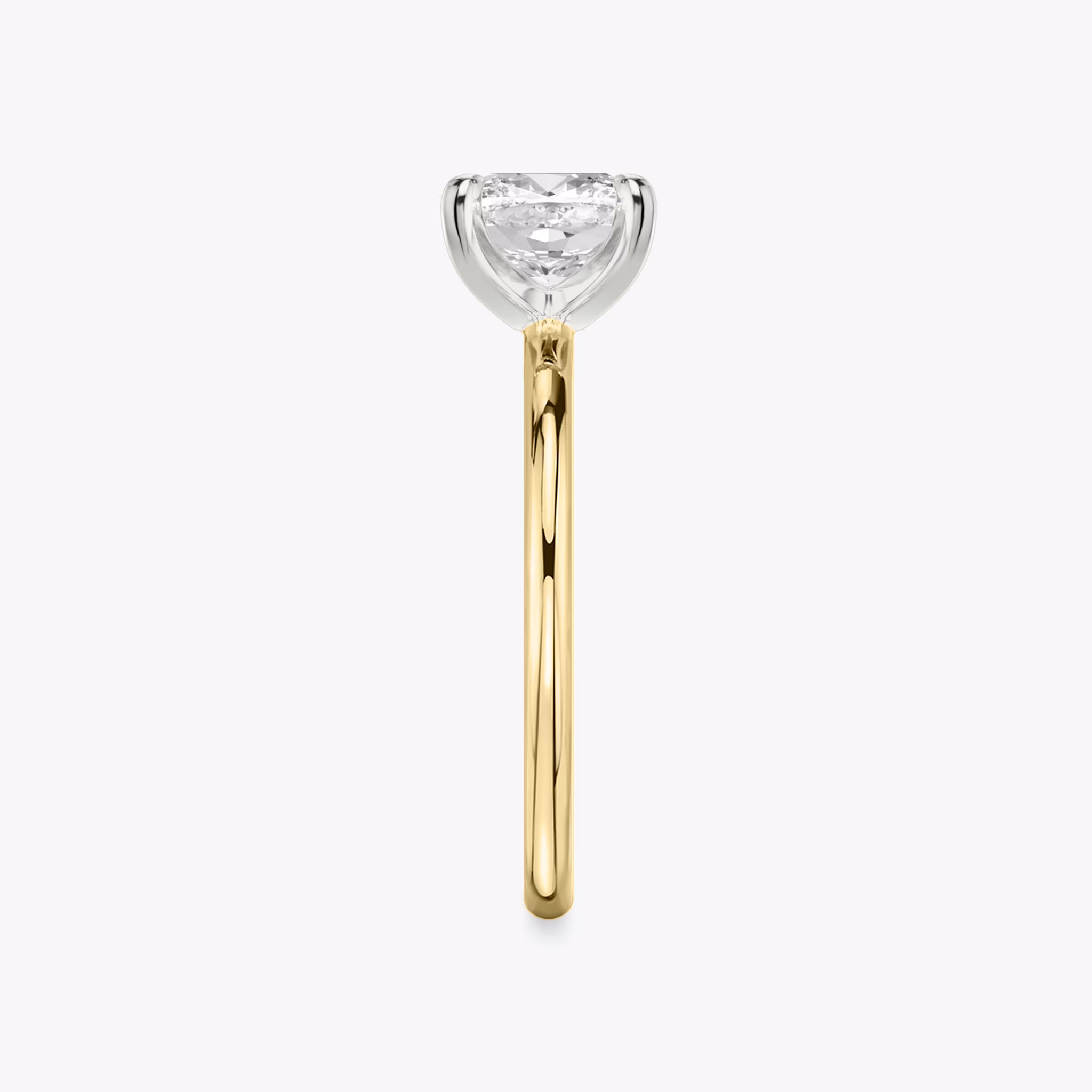 The Classic | Cushion | 18k | Yellow Gold and Platinum | bandAccent: Plain | bandWidth: standard | diamondOrientation: vertical | caratWeight: other