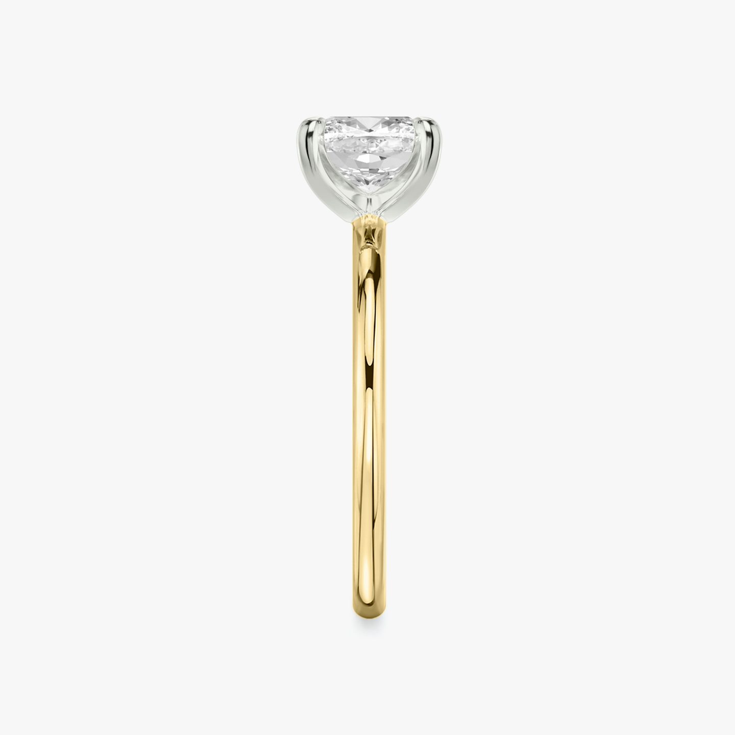 The Classic | Cushion | 18k | Yellow Gold and Platinum | bandAccent: Plain | bandWidth: standard | diamondOrientation: vertical | caratWeight: other