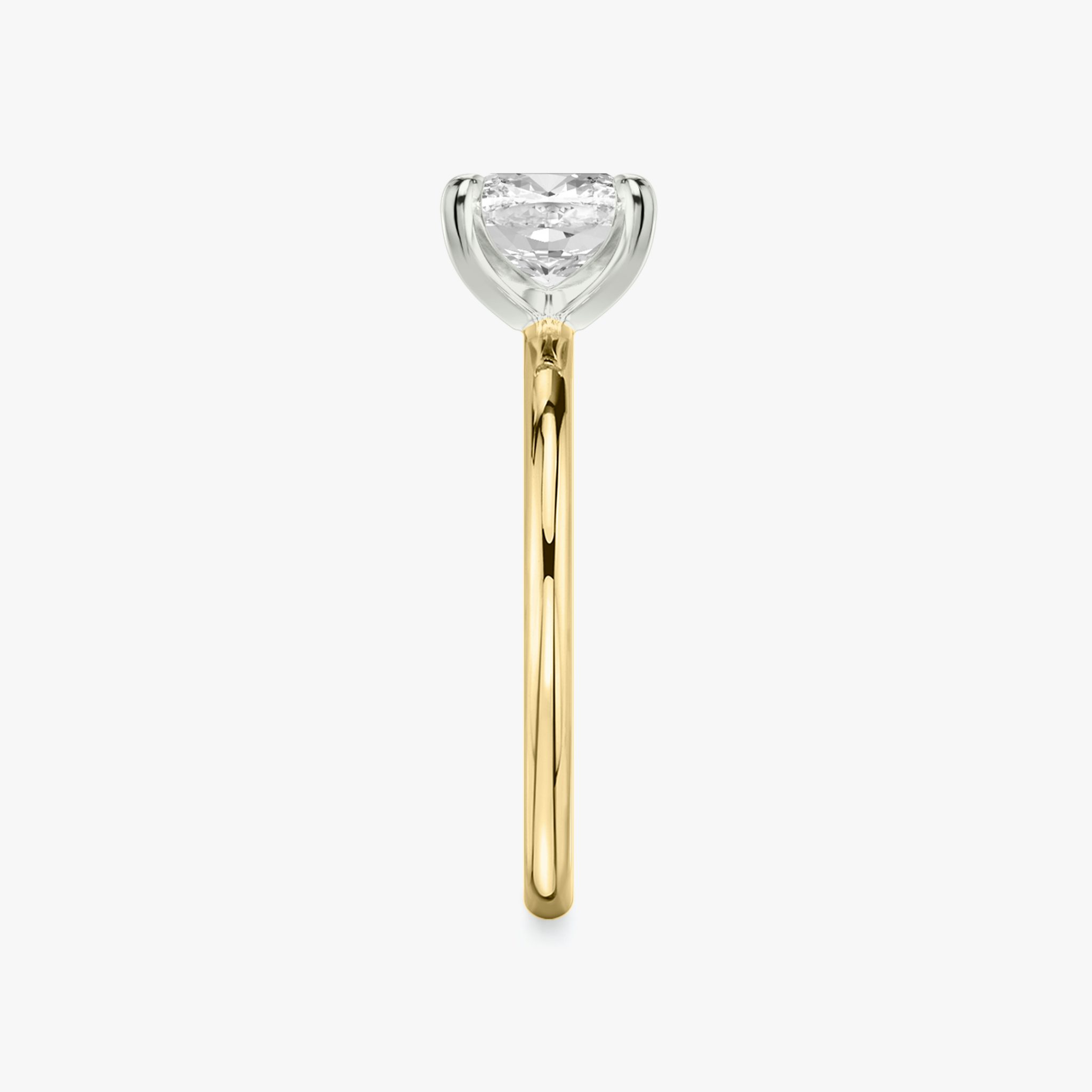 The Classic | Cushion | 18k | Yellow Gold and Platinum | bandAccent: Plain | bandWidth: standard | diamondOrientation: vertical | caratWeight: other