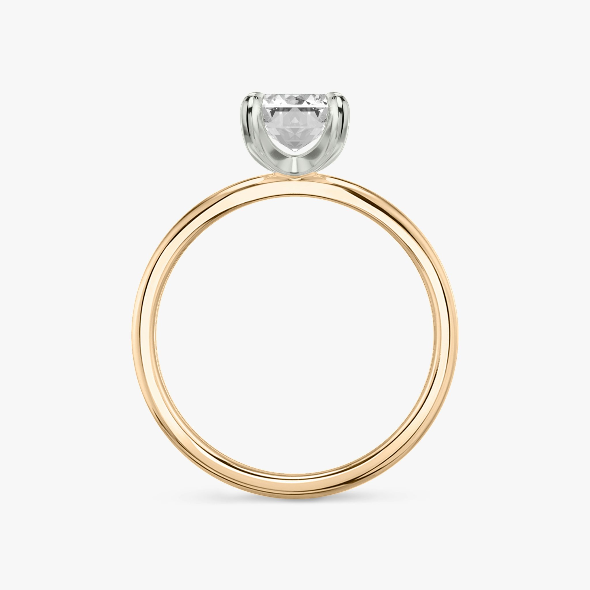 The Classic | Emerald | 14k | Rose Gold and Platinum | bandAccent: Plain | bandWidth: standard | diamondOrientation: vertical | caratWeight: other