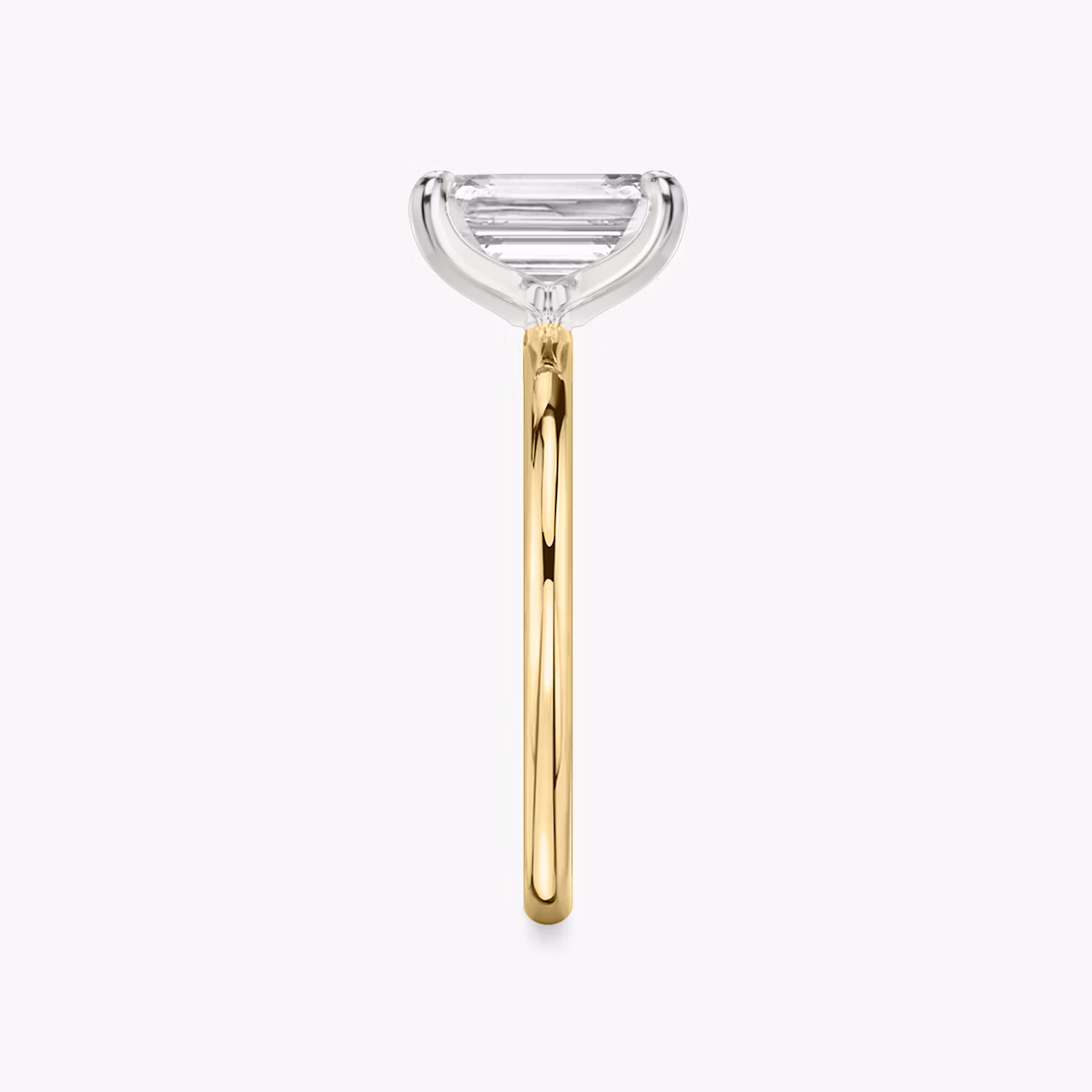 The Classic | Emerald | 18k | Yellow Gold and Platinum | bandAccent: Plain | bandWidth: standard | diamondOrientation: vertical | caratWeight: other