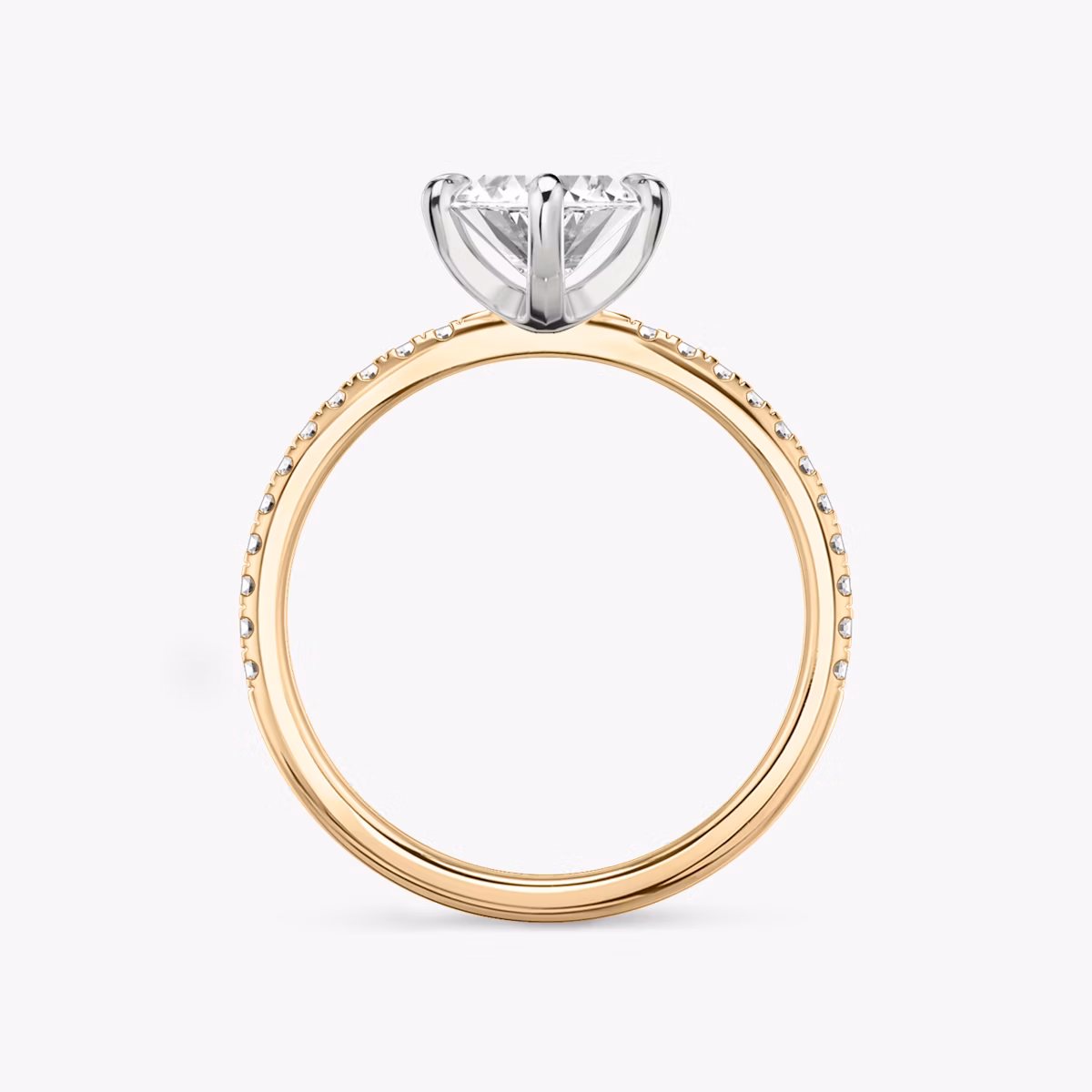 The Classic | Marquise | 14k | Rose Gold and Platinum | bandAccent: Pavé | bandWidth: standard | diamondOrientation: vertical | caratWeight: other
