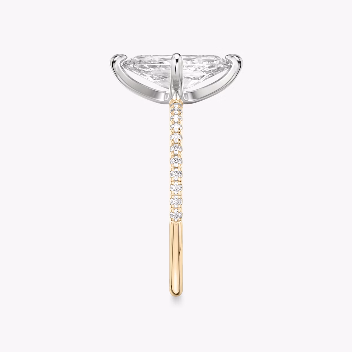 The Classic | Marquise | 14k | Rose Gold and Platinum | bandAccent: Pavé | bandWidth: standard | diamondOrientation: vertical | caratWeight: other
