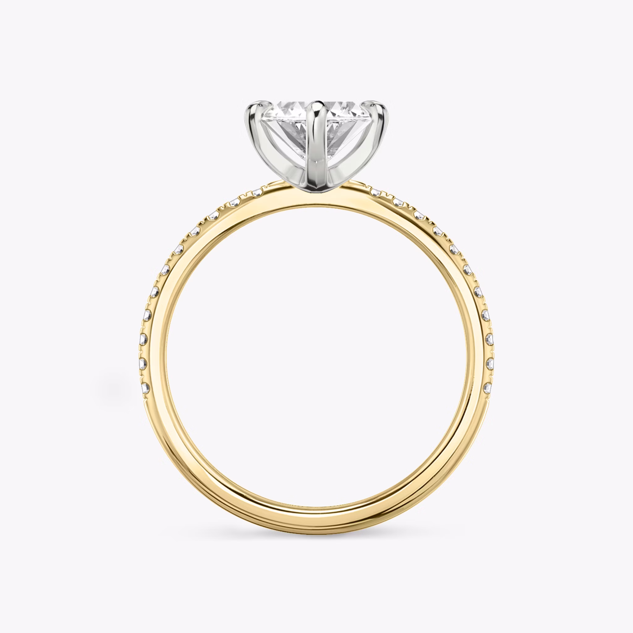 The Classic | Marquise | 18k | Yellow Gold and Platinum | bandAccent: Pavé | bandWidth: standard | diamondOrientation: vertical | caratWeight: other
