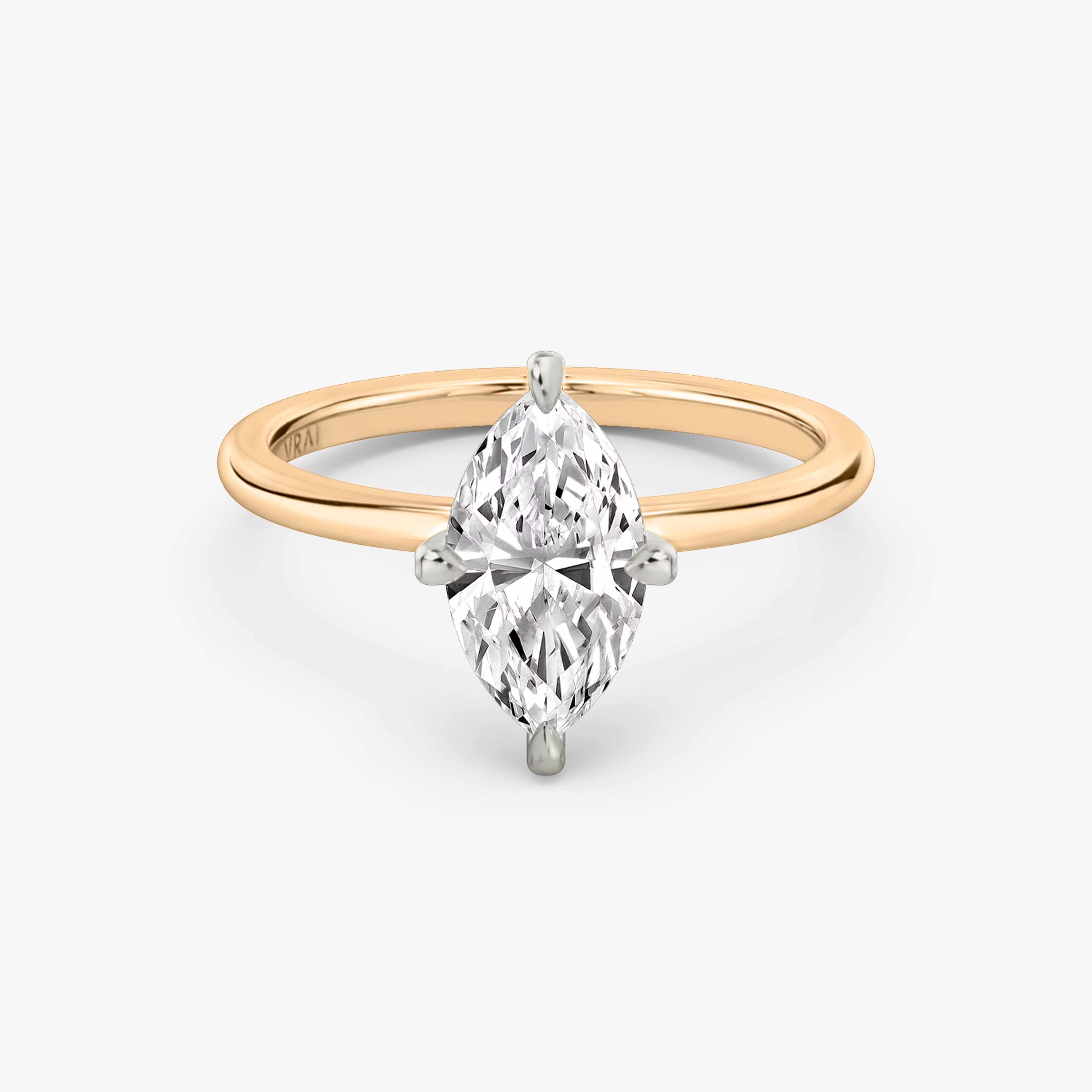 Two Tone Marquise Diamond Ring