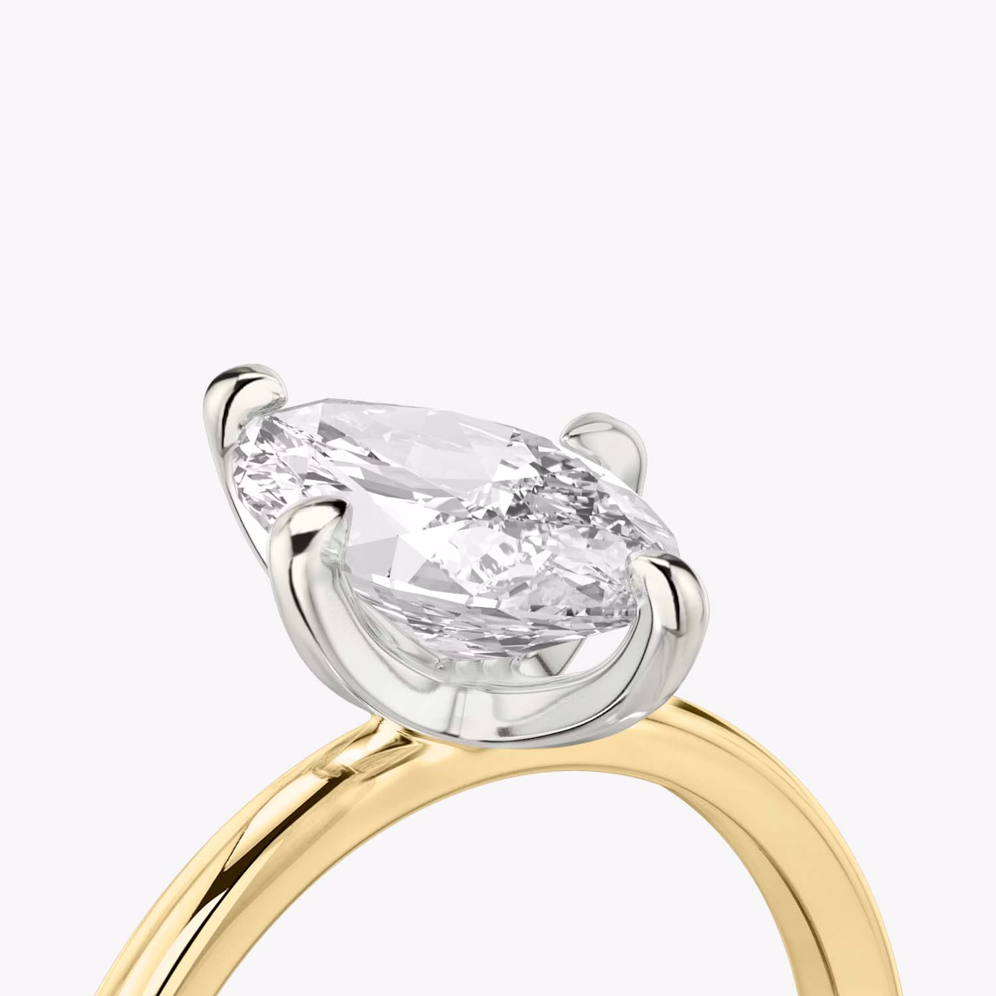 The Classic | Marquise | 18k | Yellow Gold and Platinum | bandAccent: Plain | bandWidth: standard | diamondOrientation: vertical | caratWeight: other