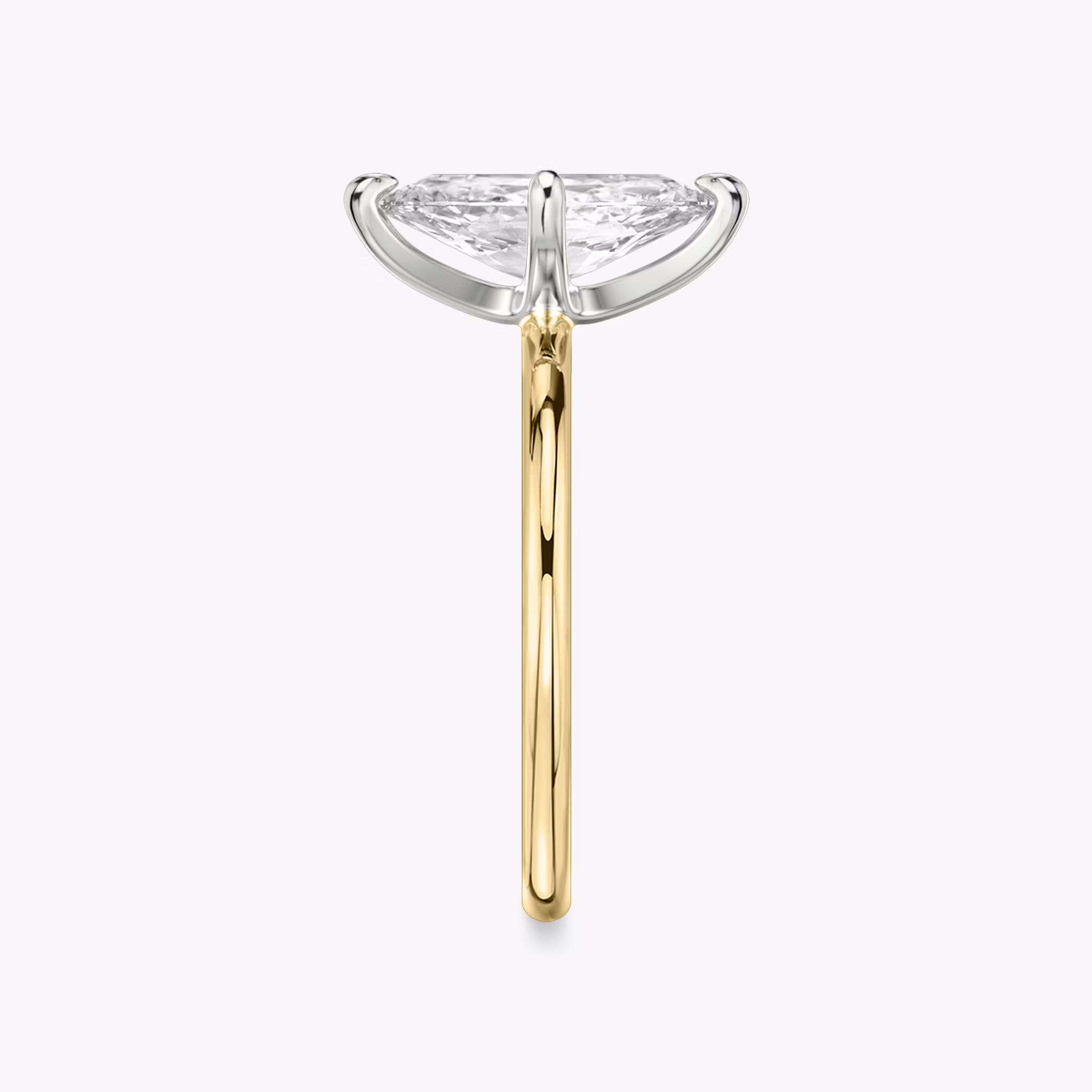The Classic | Marquise | 18k | Yellow Gold and Platinum | bandAccent: Plain | bandWidth: standard | diamondOrientation: vertical | caratWeight: other