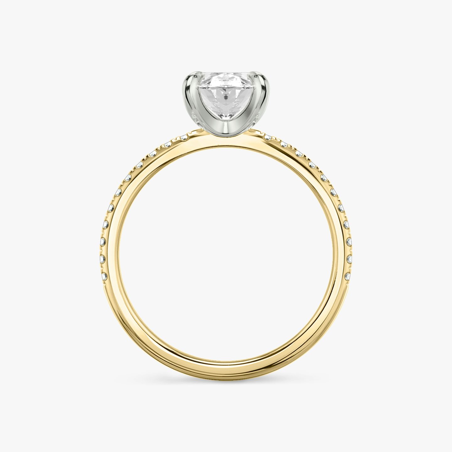 The Classic | Oval | 18k | Yellow Gold and Platinum | bandAccent: Pavé | bandWidth: standard | diamondOrientation: vertical | caratWeight: other