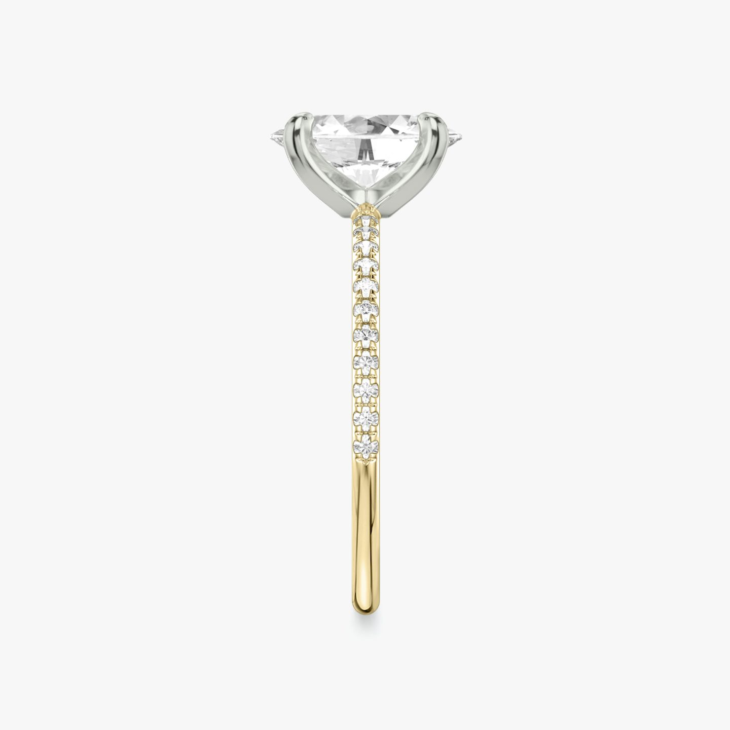 The Classic | Oval | 18k | Yellow Gold and Platinum | bandAccent: Pavé | bandWidth: standard | diamondOrientation: vertical | caratWeight: other