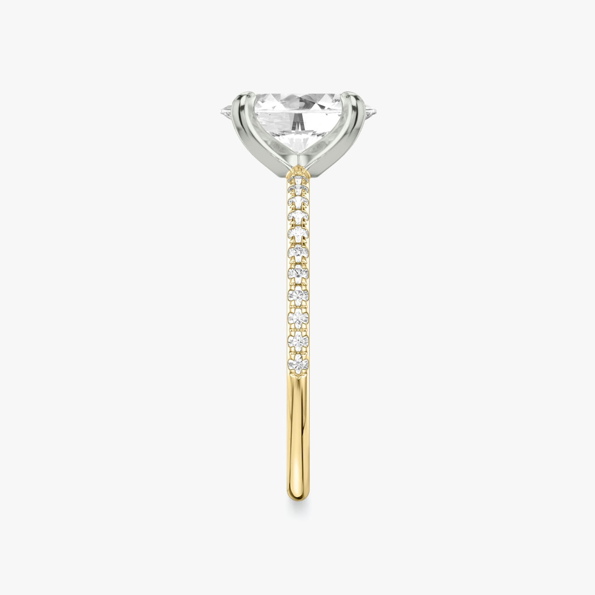 The Classic | Oval | 18k | Yellow Gold and Platinum | bandAccent: Pavé | bandWidth: standard | diamondOrientation: vertical | caratWeight: other