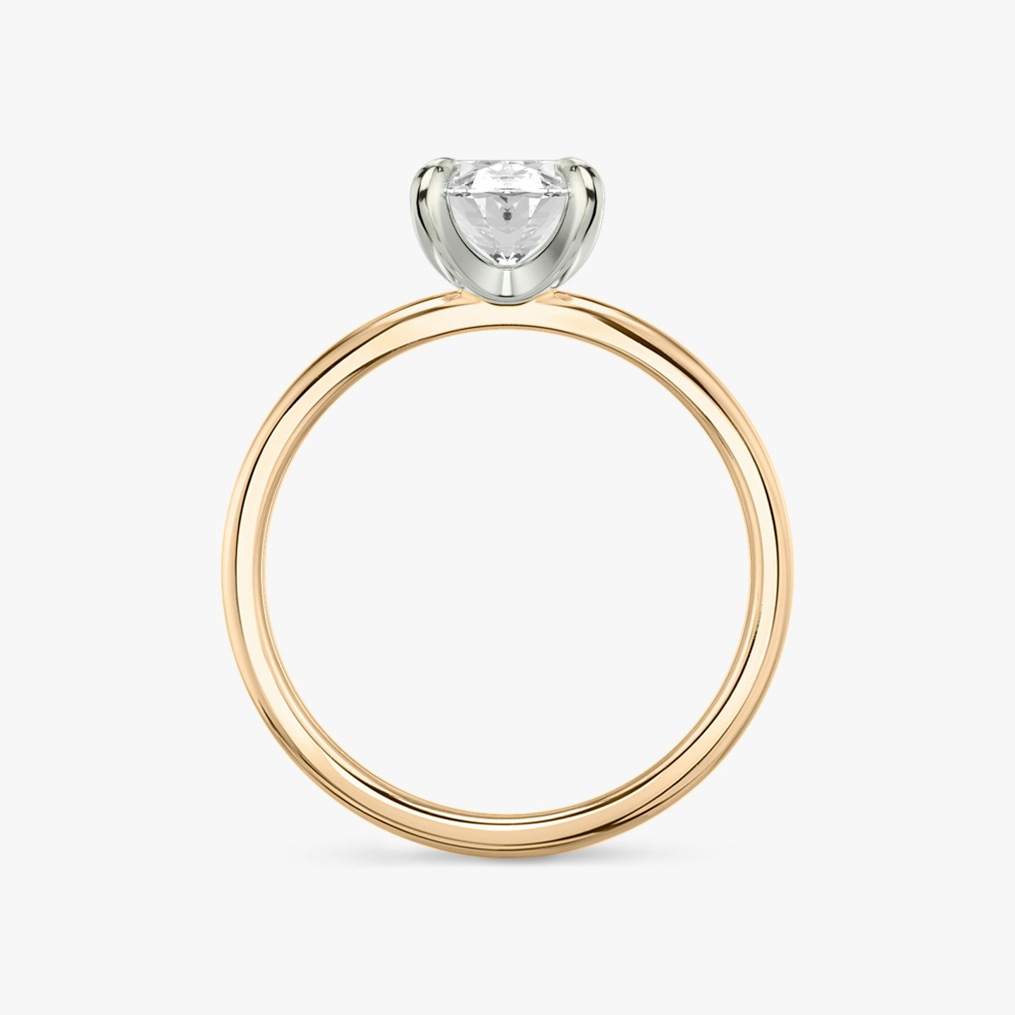 The Classic | Oval | 14k | Rose Gold and Platinum | bandAccent: Plain | bandWidth: standard | diamondOrientation: vertical | caratWeight: other