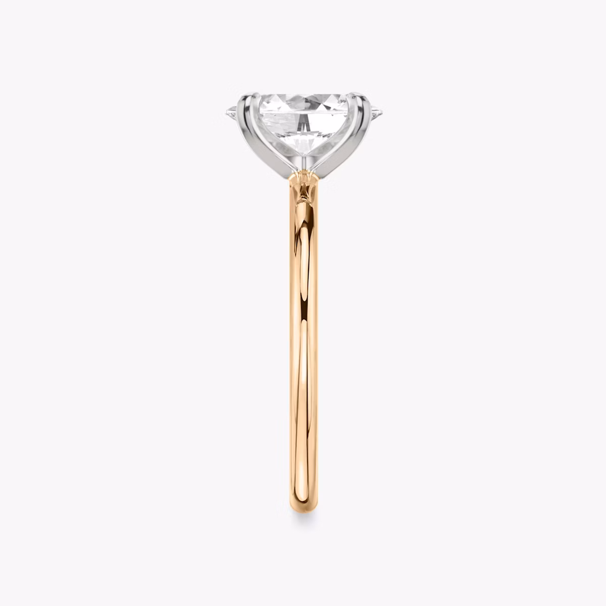 The Classic | Oval | 14k | Rose Gold and Platinum | bandAccent: Plain | bandWidth: standard | diamondOrientation: vertical | caratWeight: other