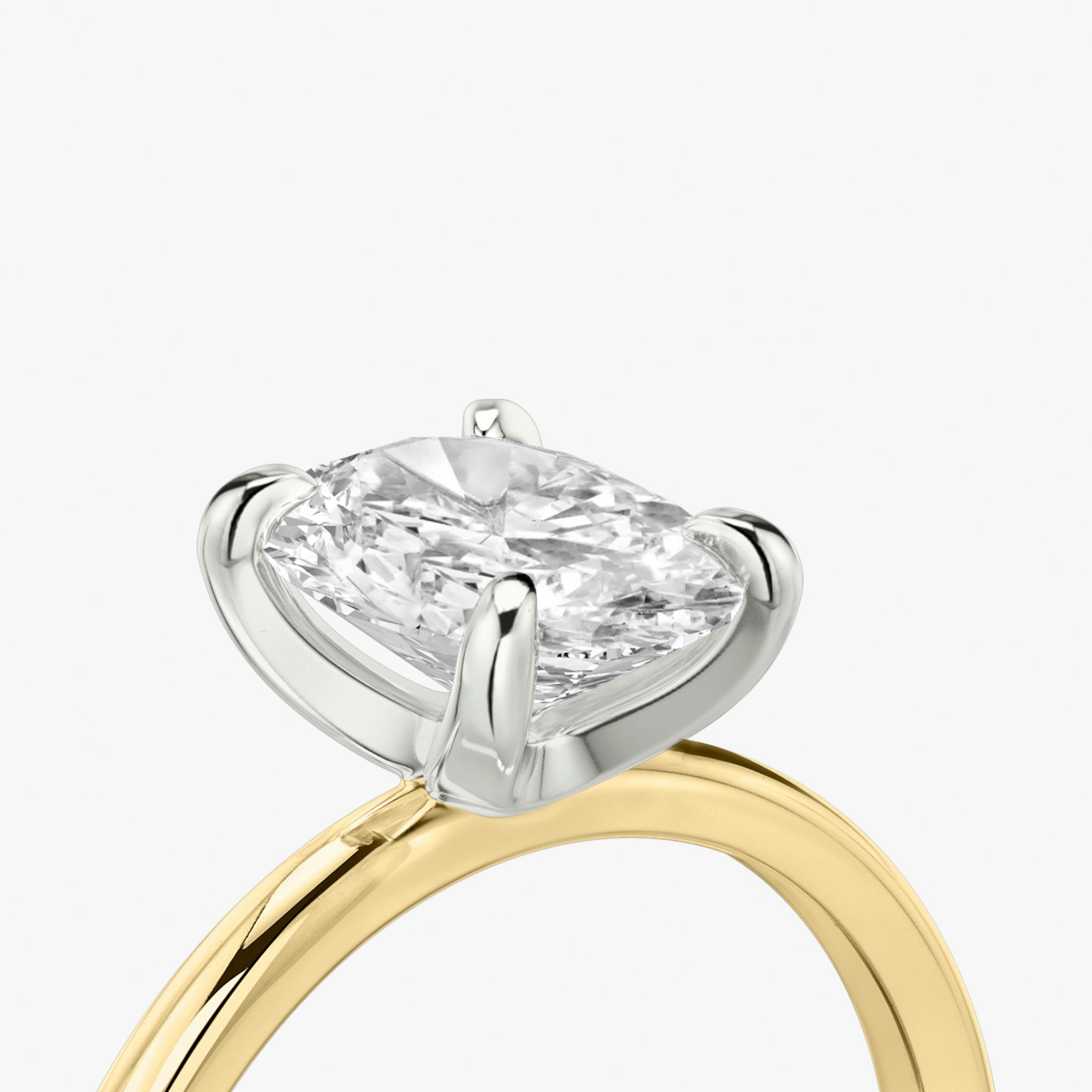 The Classic | Oval | 18k | Yellow Gold and Platinum | bandAccent: Plain | bandWidth: standard | diamondOrientation: vertical | caratWeight: other